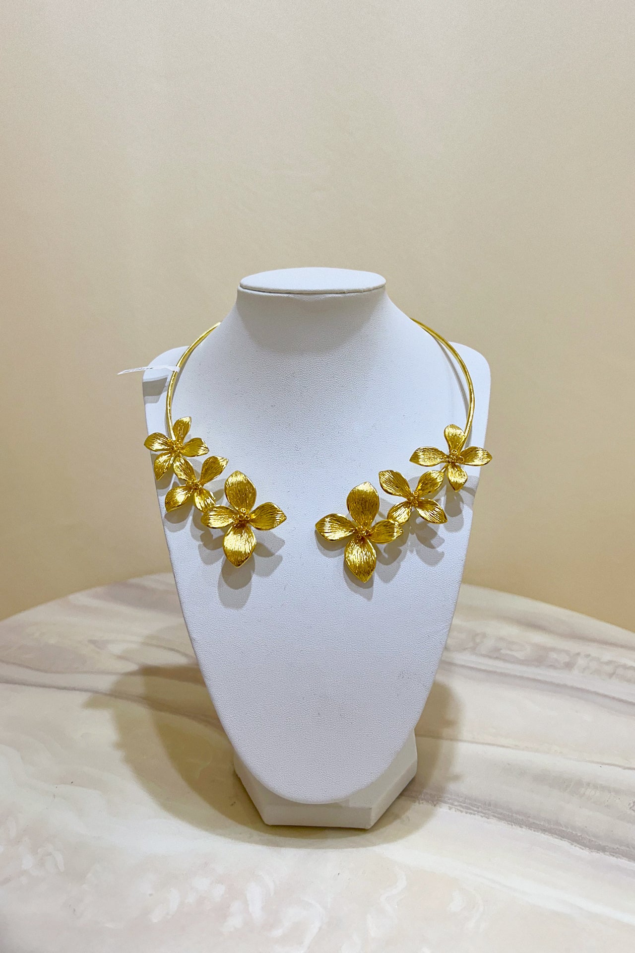 Gold Floral Necklace by M Collection
