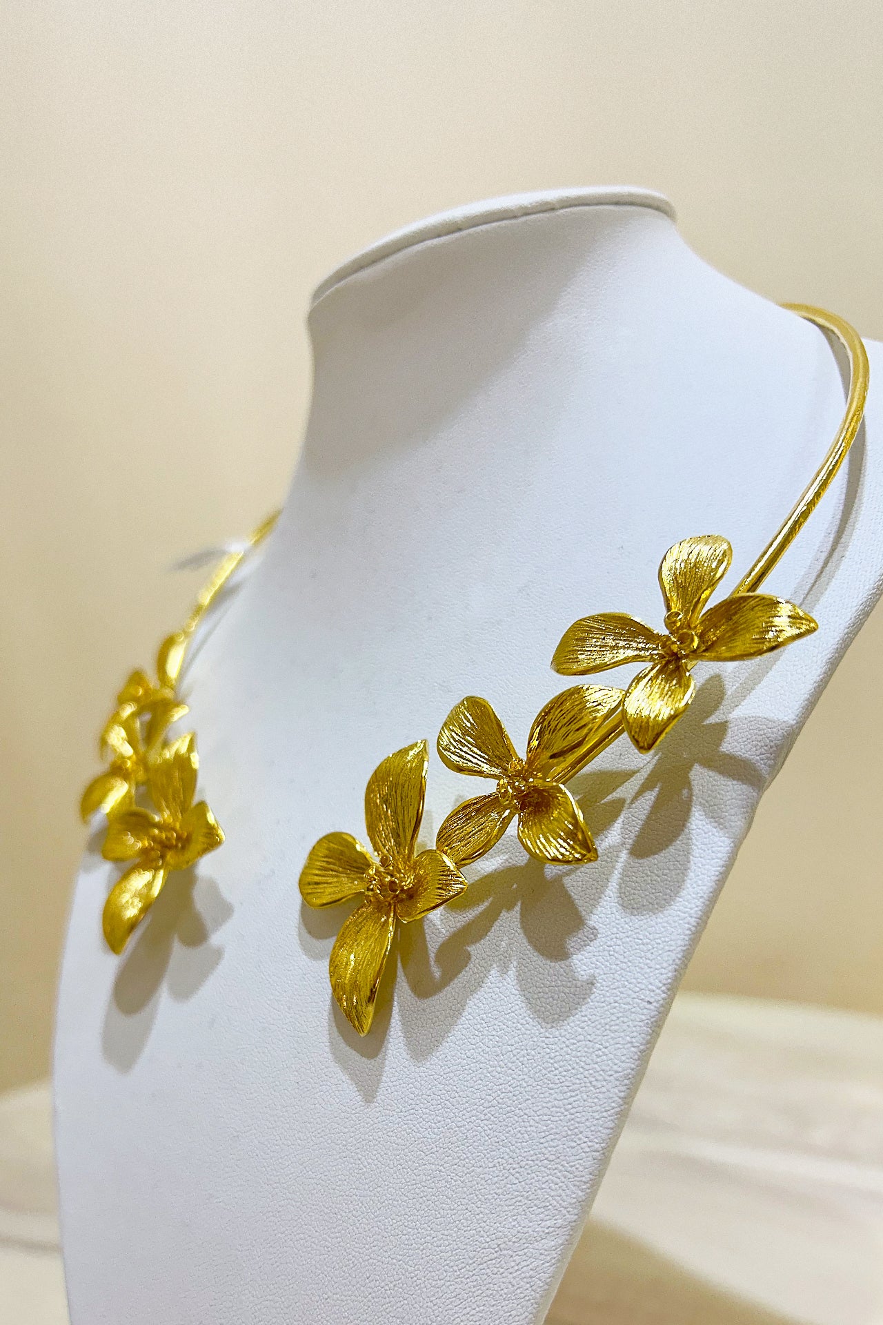 Gold Floral Necklace by M Collection