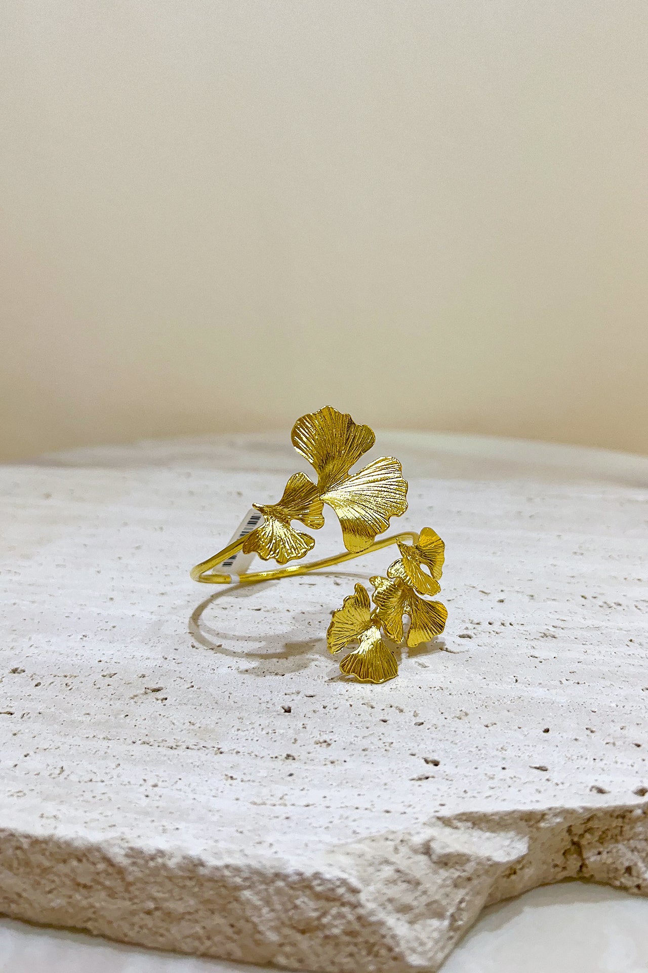 Gold Ginkgo Leaves Bracelet by M Collection