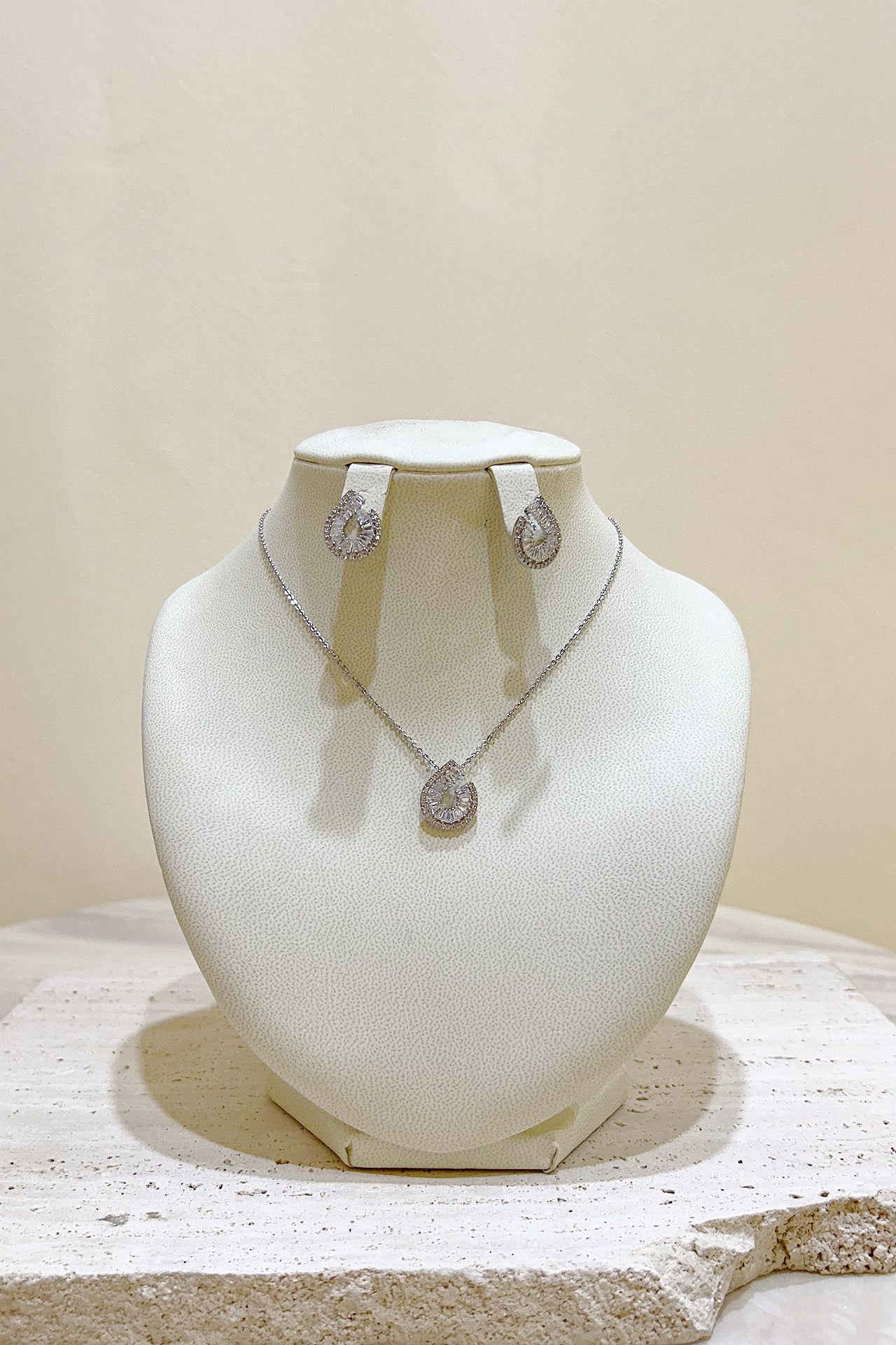 Silver Twirl Set of Necklace and Earrings by Azaleas