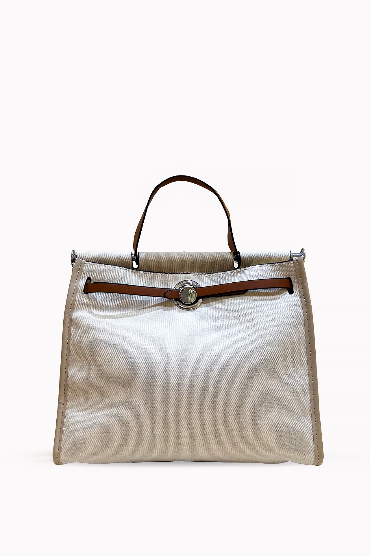 Beige Charm Handbag by Leather Boutique