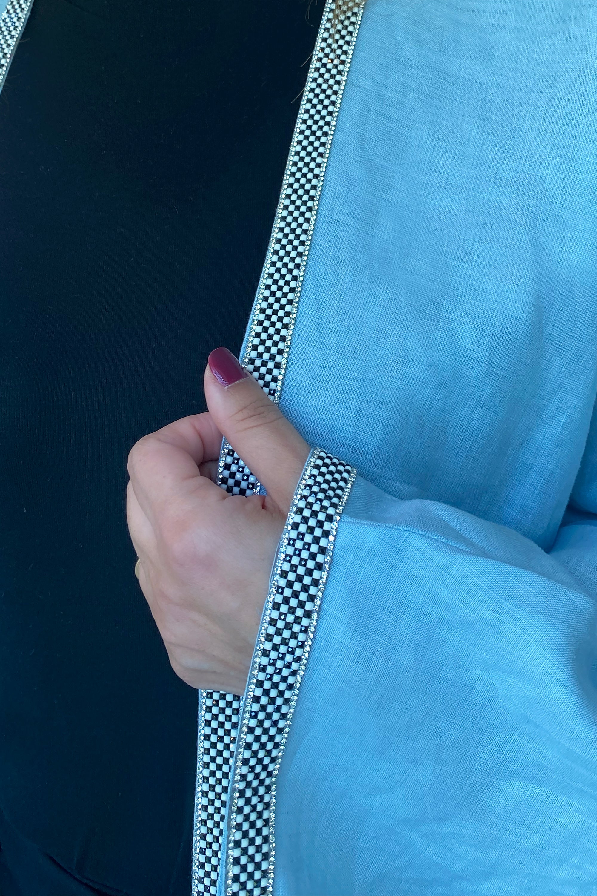 Light Blue Linen Abaya by Canava
