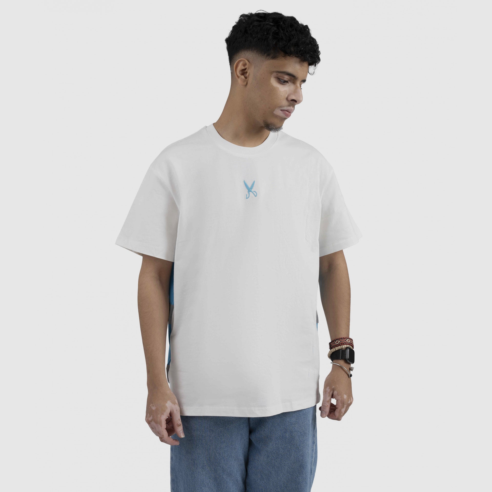White & Baby Blue Underground T-shirt From Weaver Design