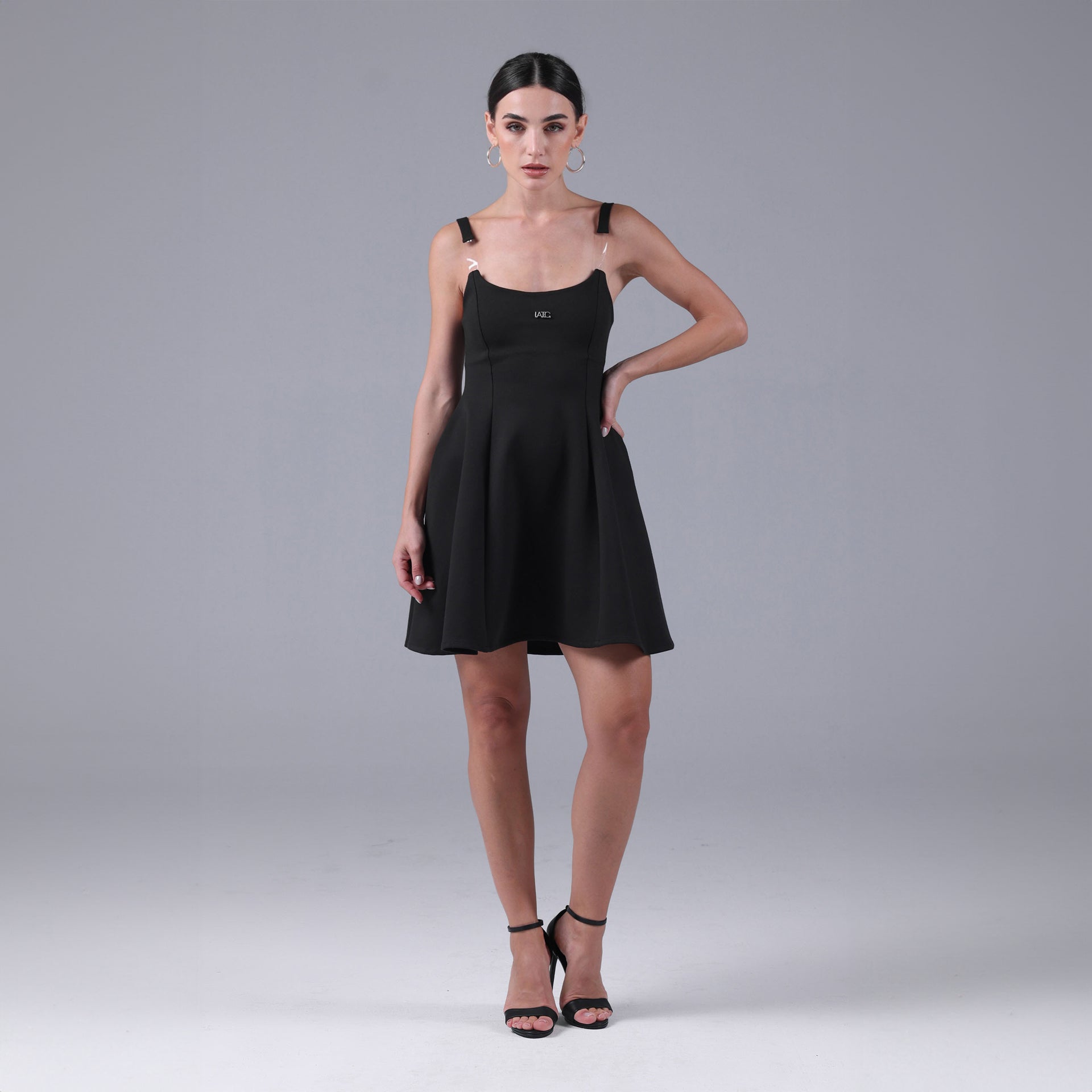 Black Twirl Mini Dress By I am the Company