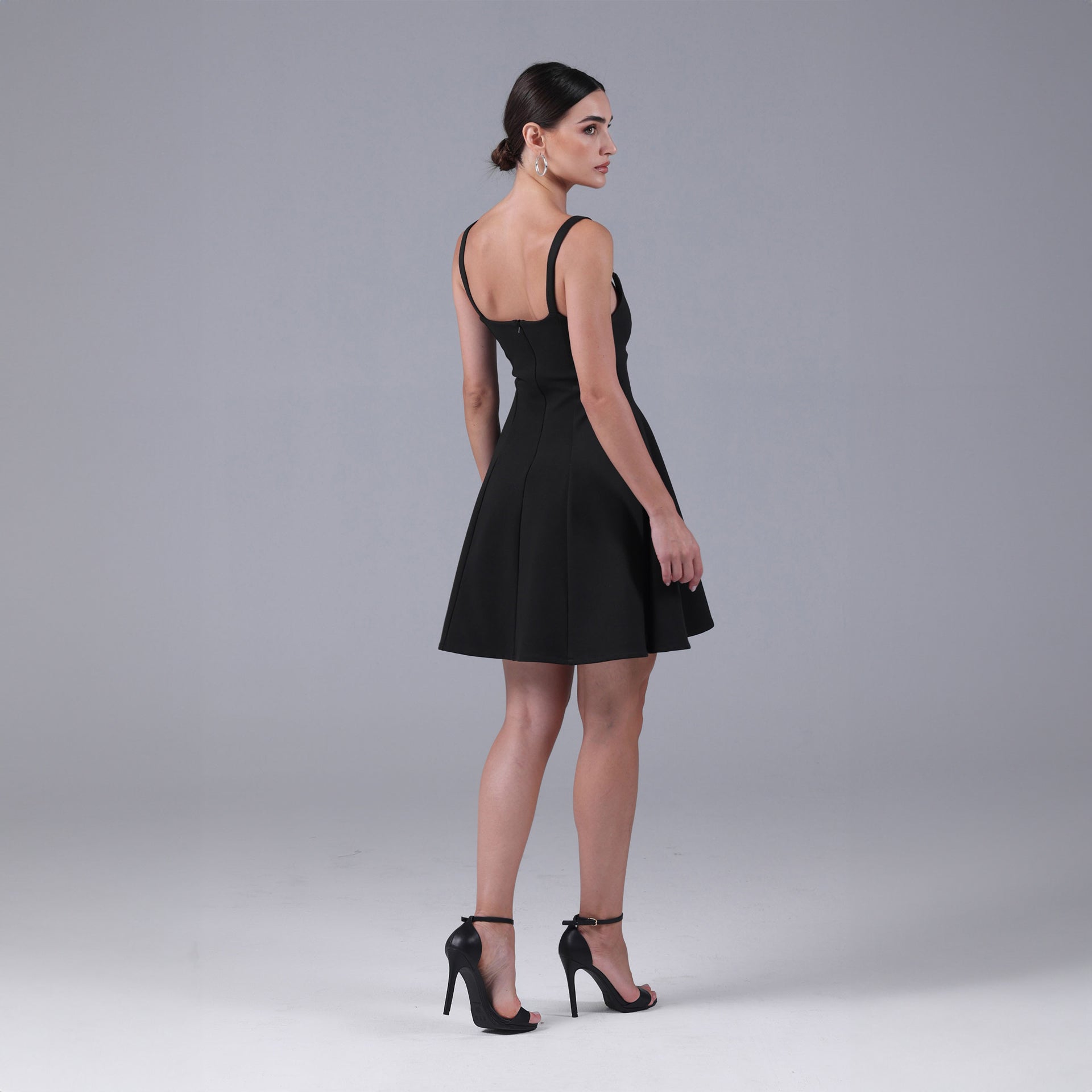 Black Twirl Mini Dress By I am the Company