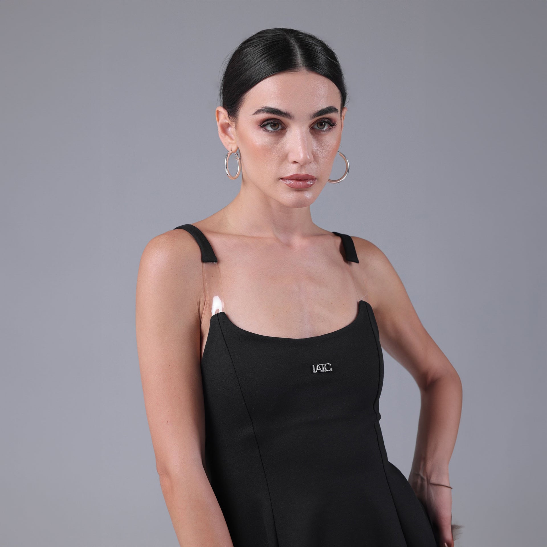 Black Twirl Mini Dress By I am the Company