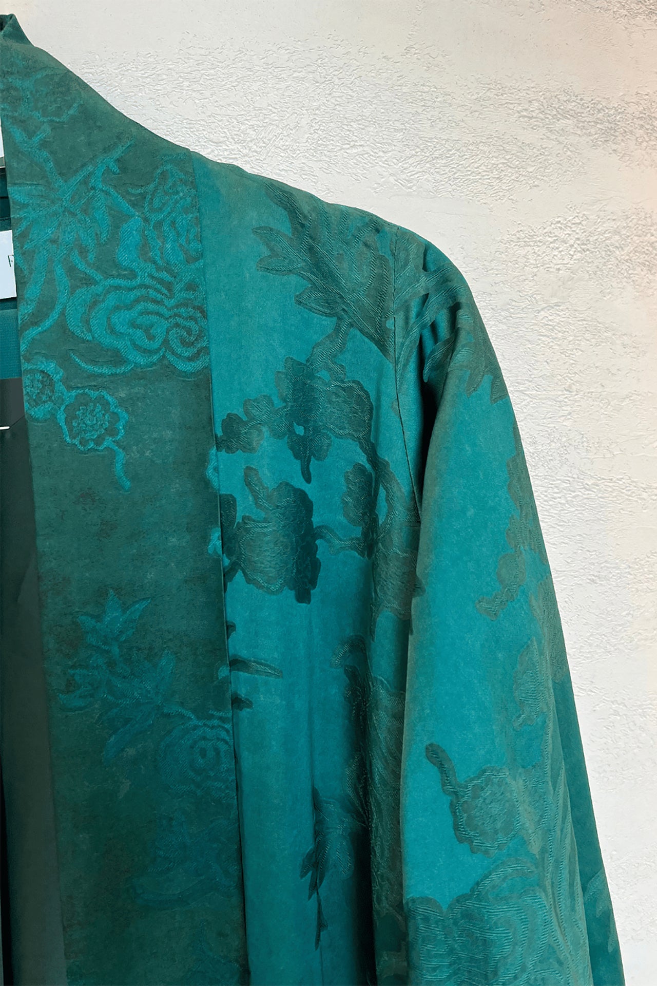 Green Jacquard Silk Abaya by F.Lounge