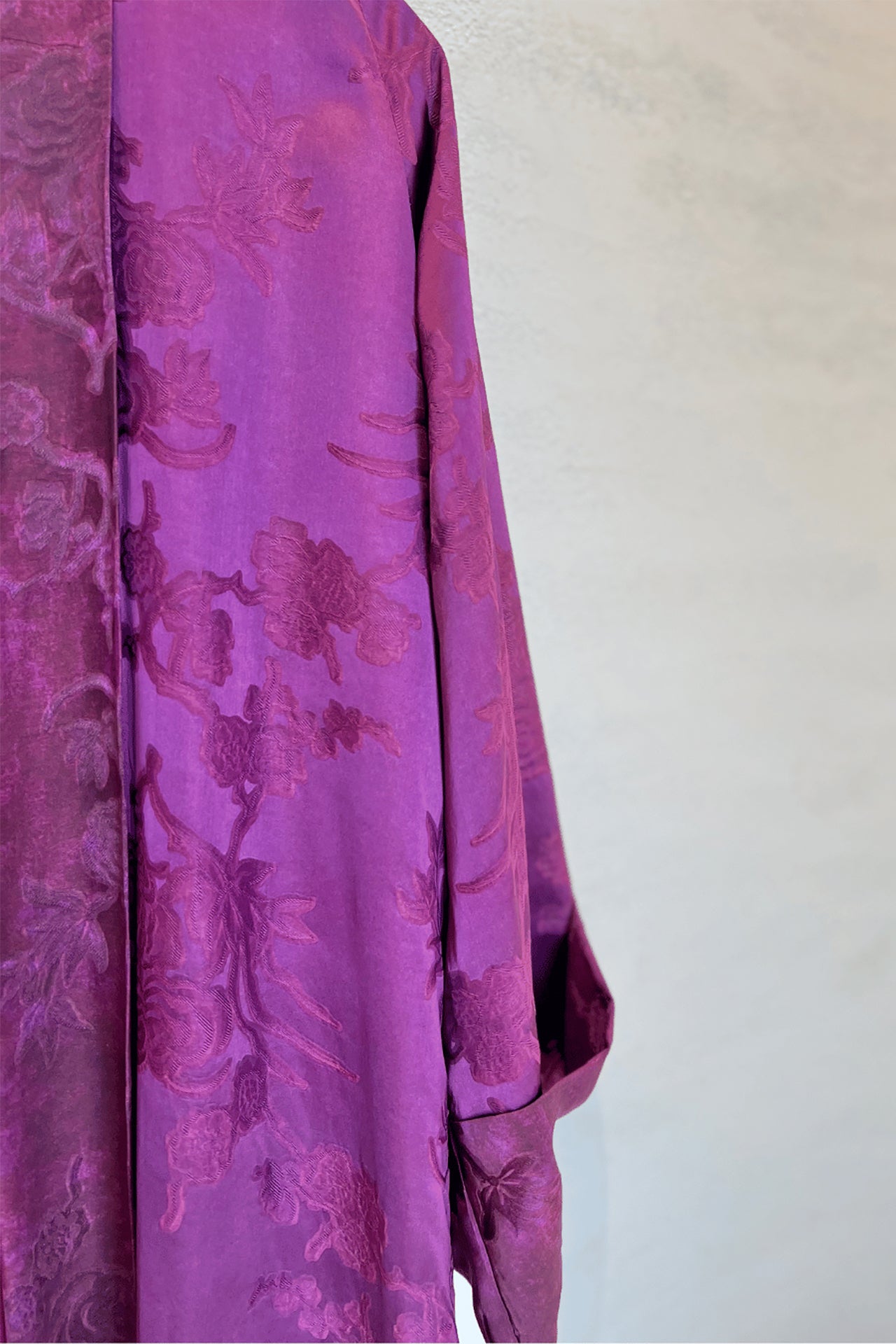 Purple Jacquard Silk Abaya by F.Lounge