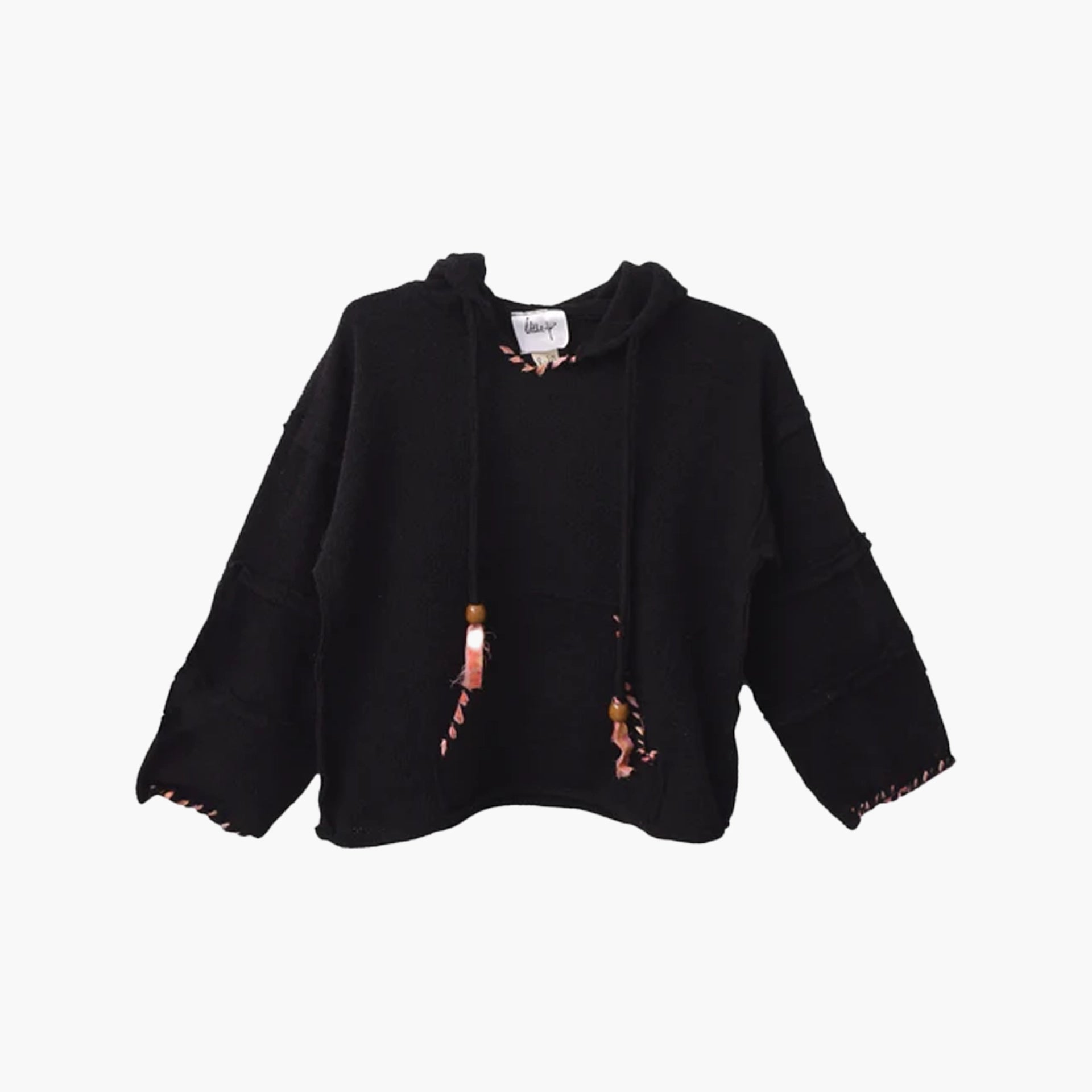 Little Stitched Up Coziness Hoodie in Black by FUFA