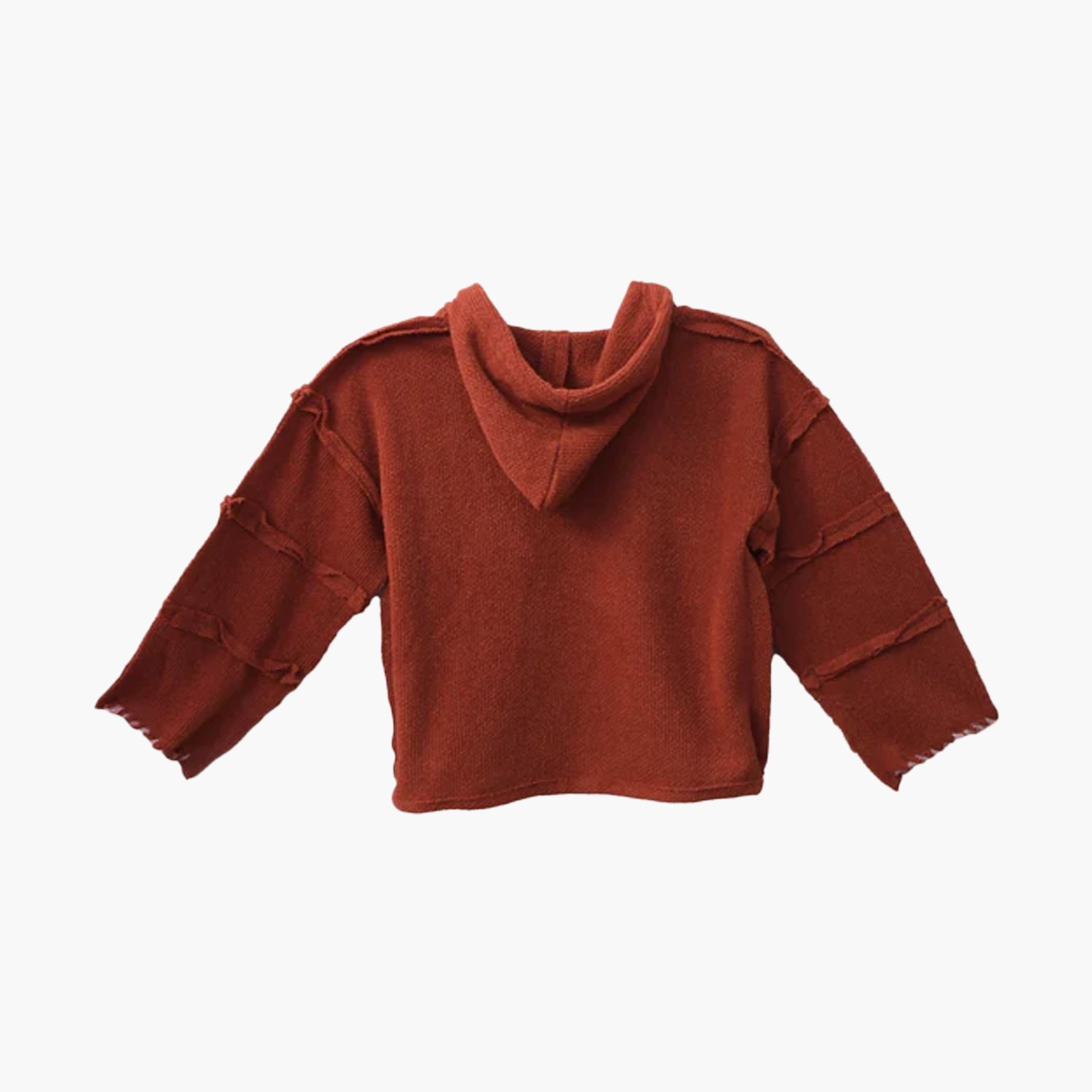 Little Stitched Up Coziness Hoodie in Red Brick by FUFA