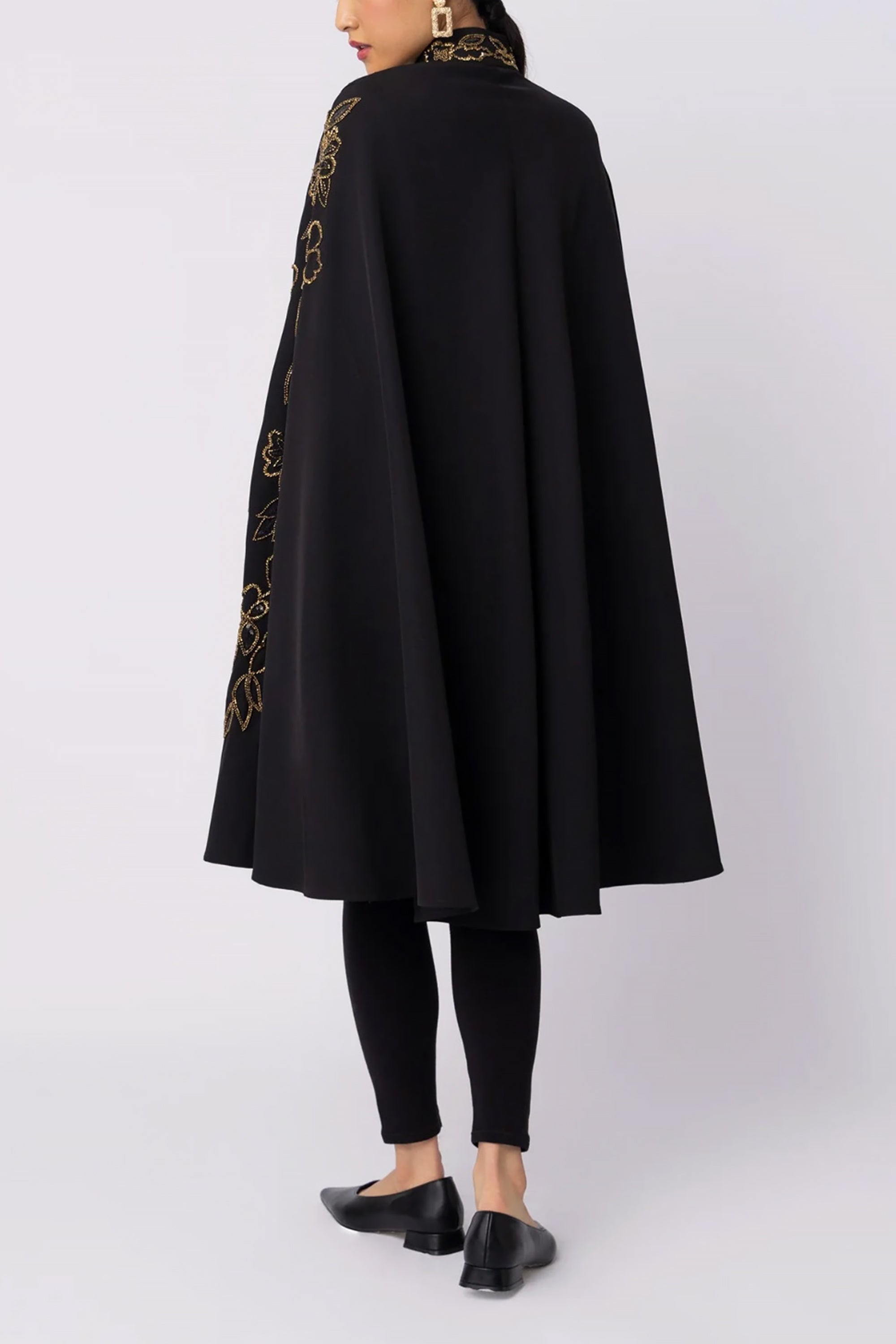 Black Polyester NYX Cape by Raishma