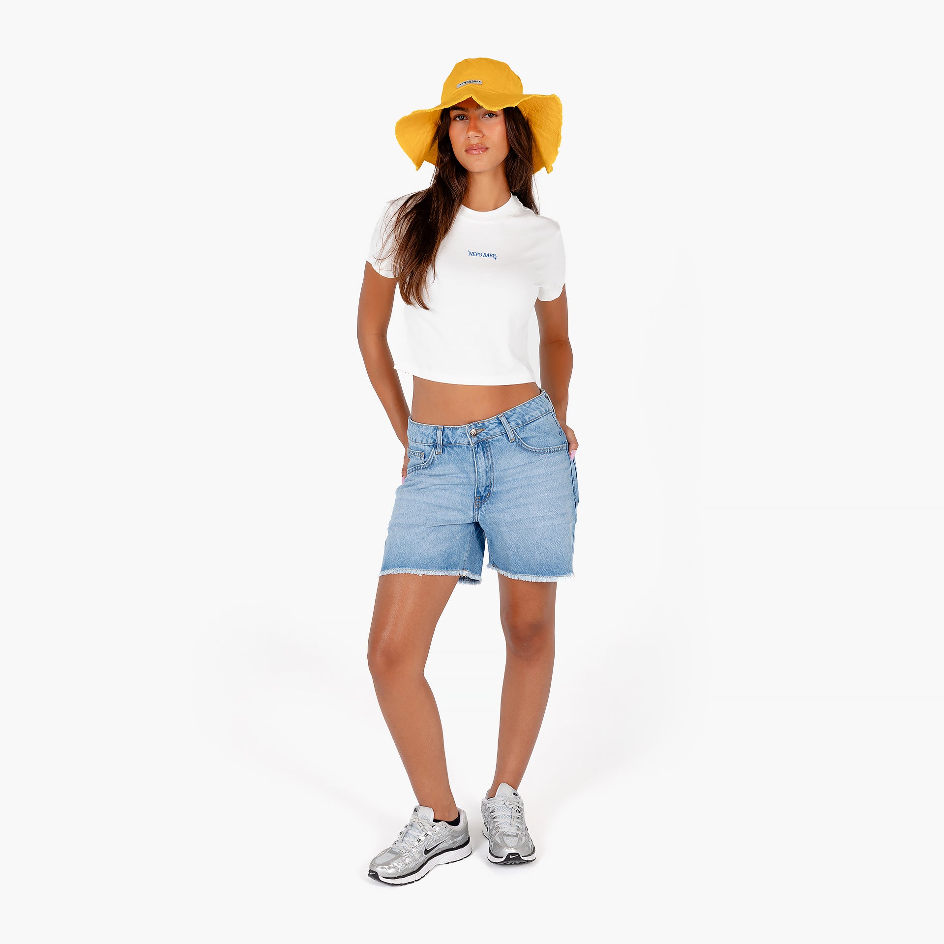 White Nepo Baby Cropped T-shirt By In Your Shoe