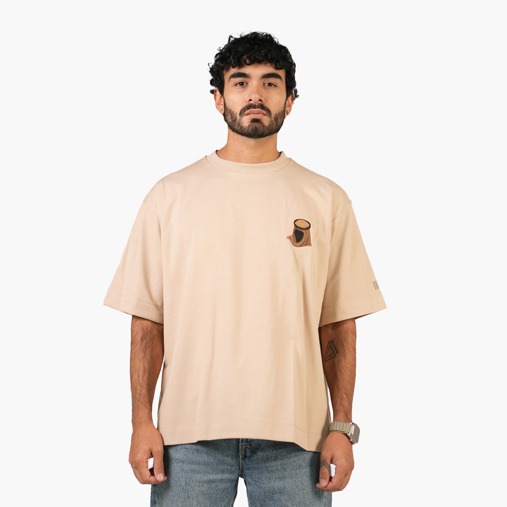 Unisex Beige Oriental Ghutra Oversized T-shirt - WiLLSPER