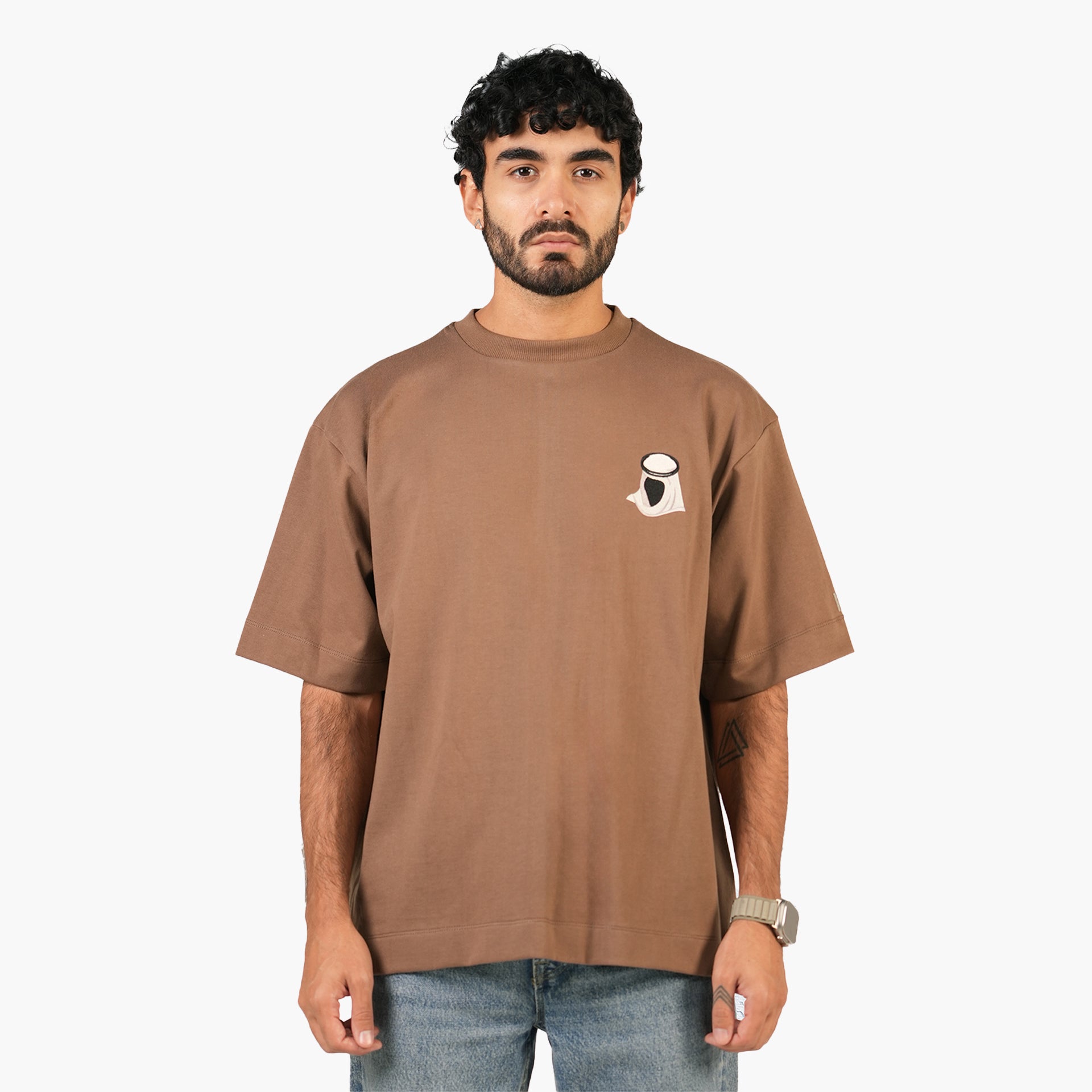 Unisex Brown Oriental Ghutra Oversized T-shirt - WiLLSPER