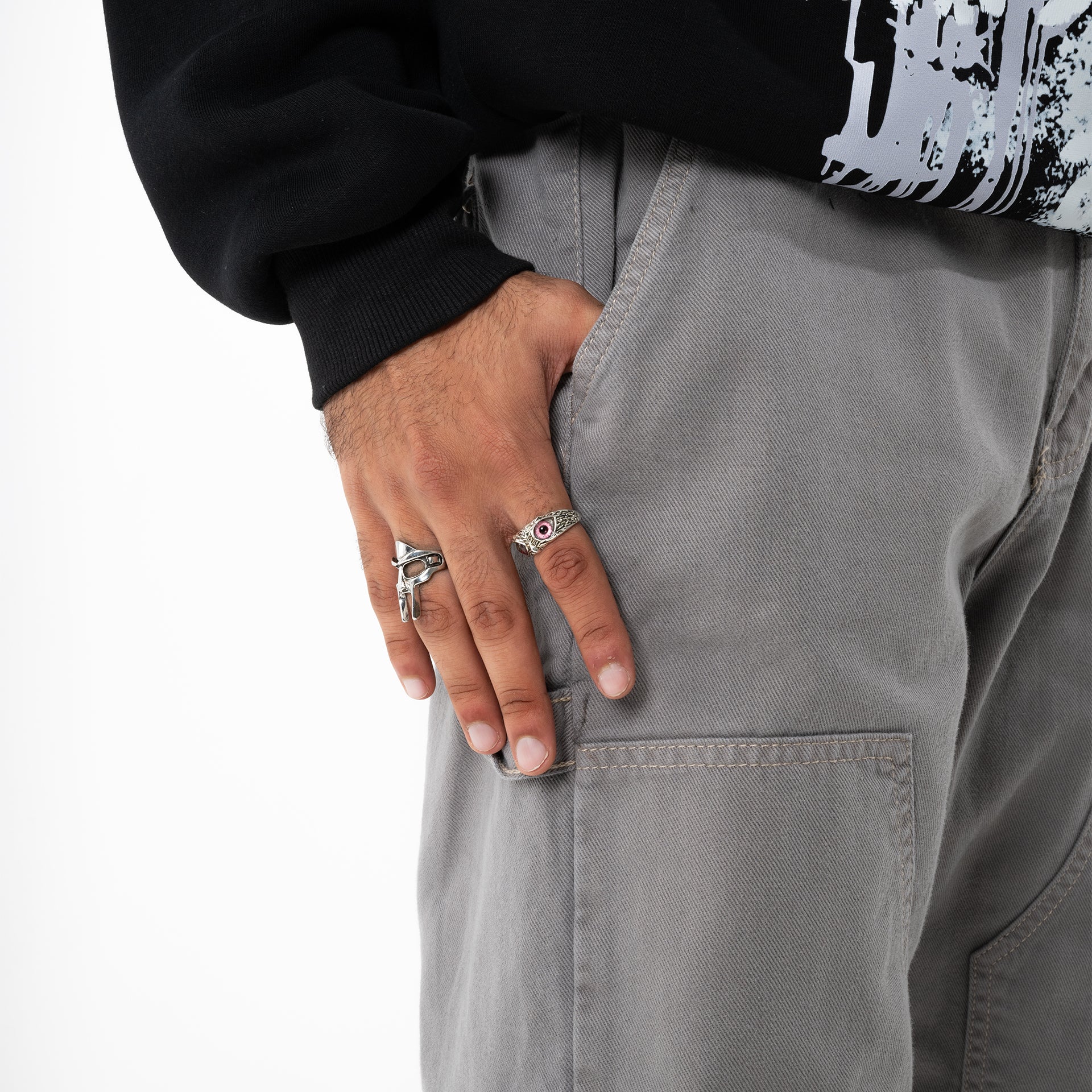 Unisex Gray Denim Pants by Other Face