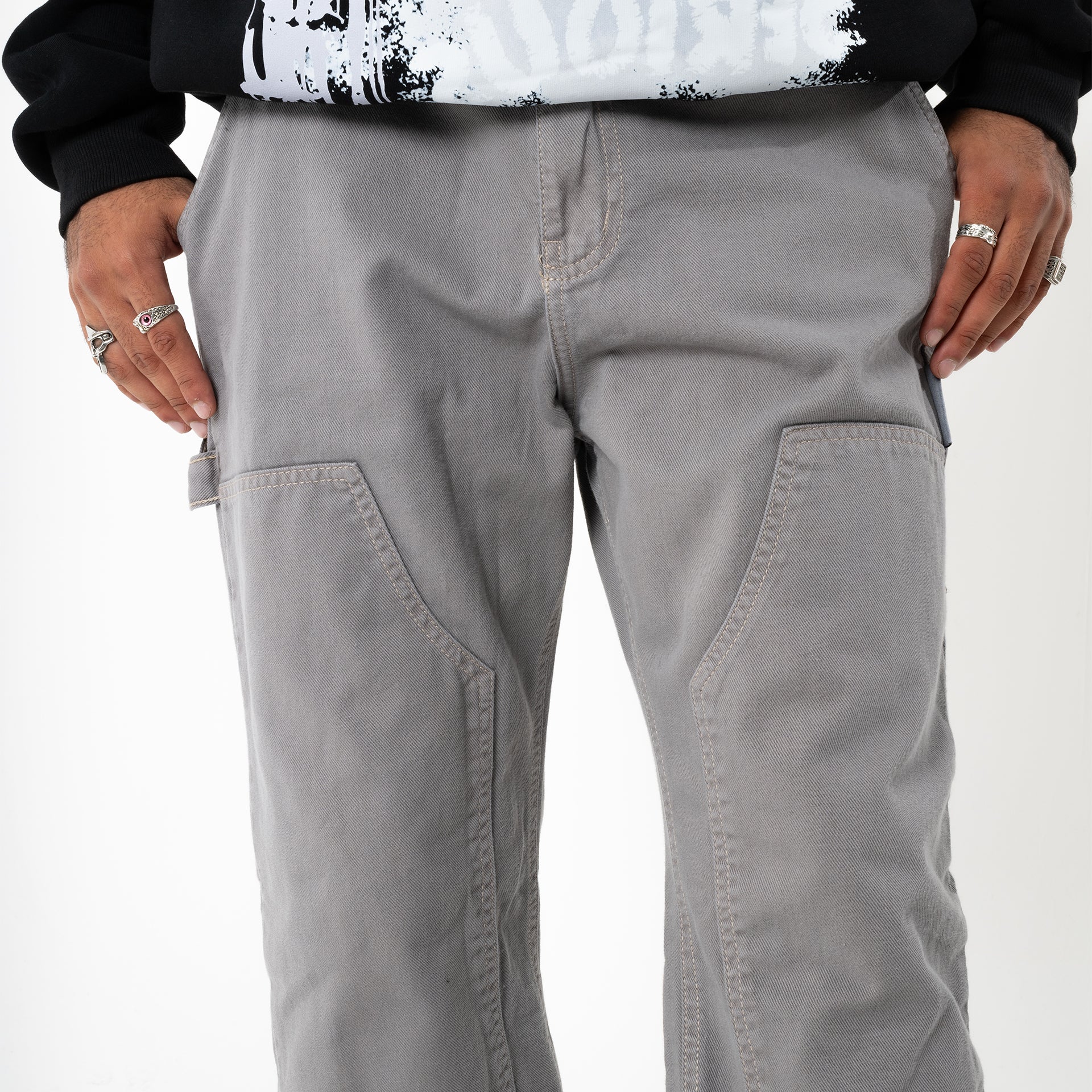 Unisex Gray Denim Pants by Other Face