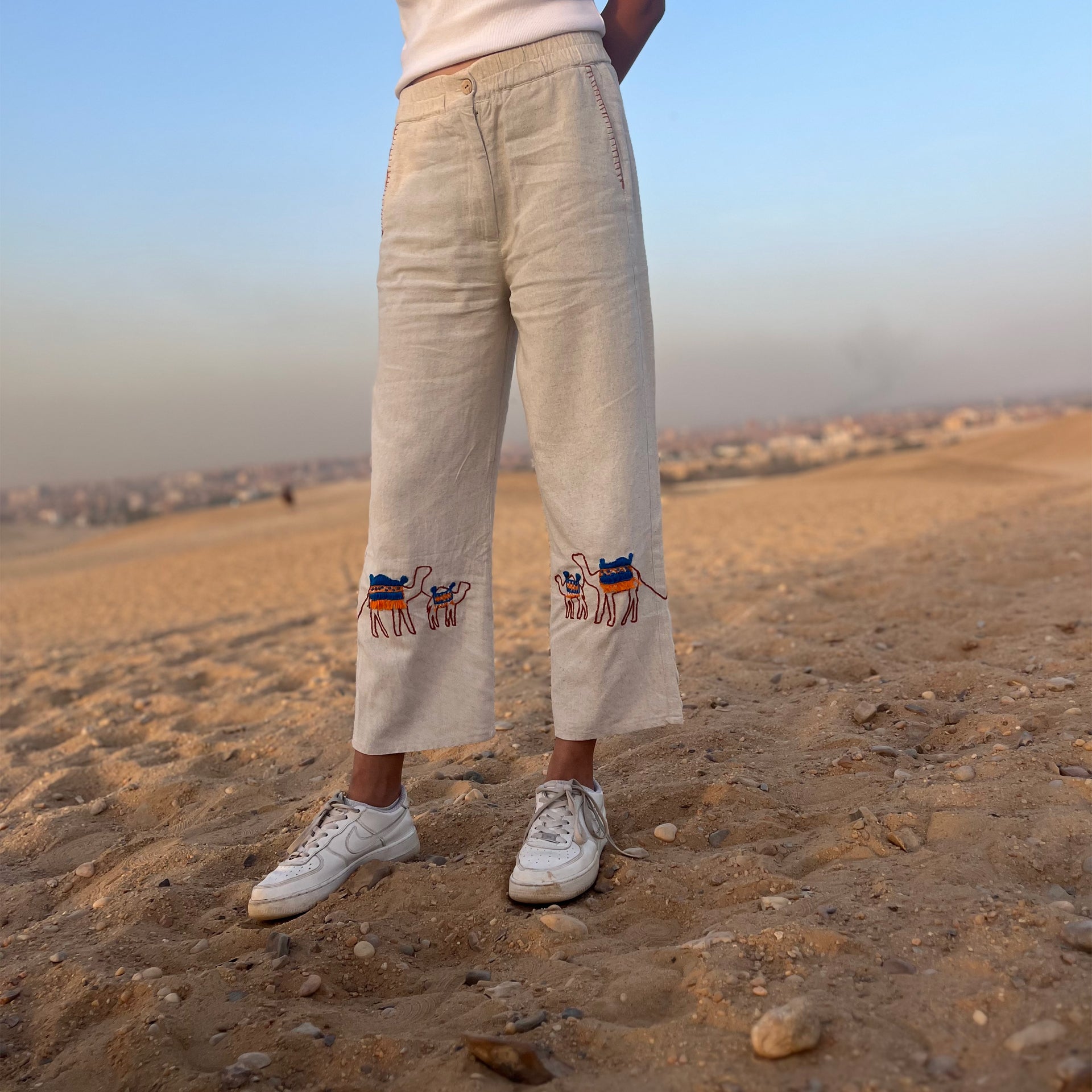 Giza Pants in Beige by FUFA