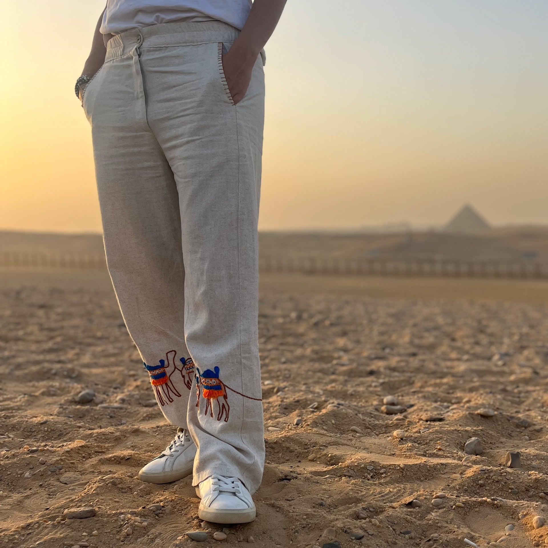 Giza Pants in Beige by FUFA