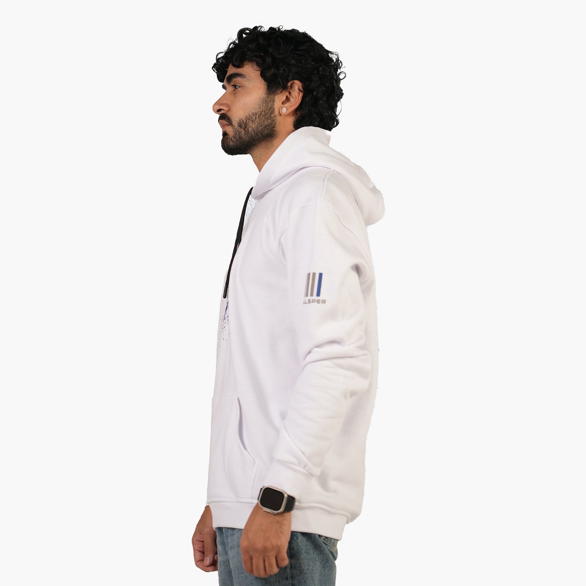 Unisex White Pop Drums Splash Hoodie - WiLLSPER