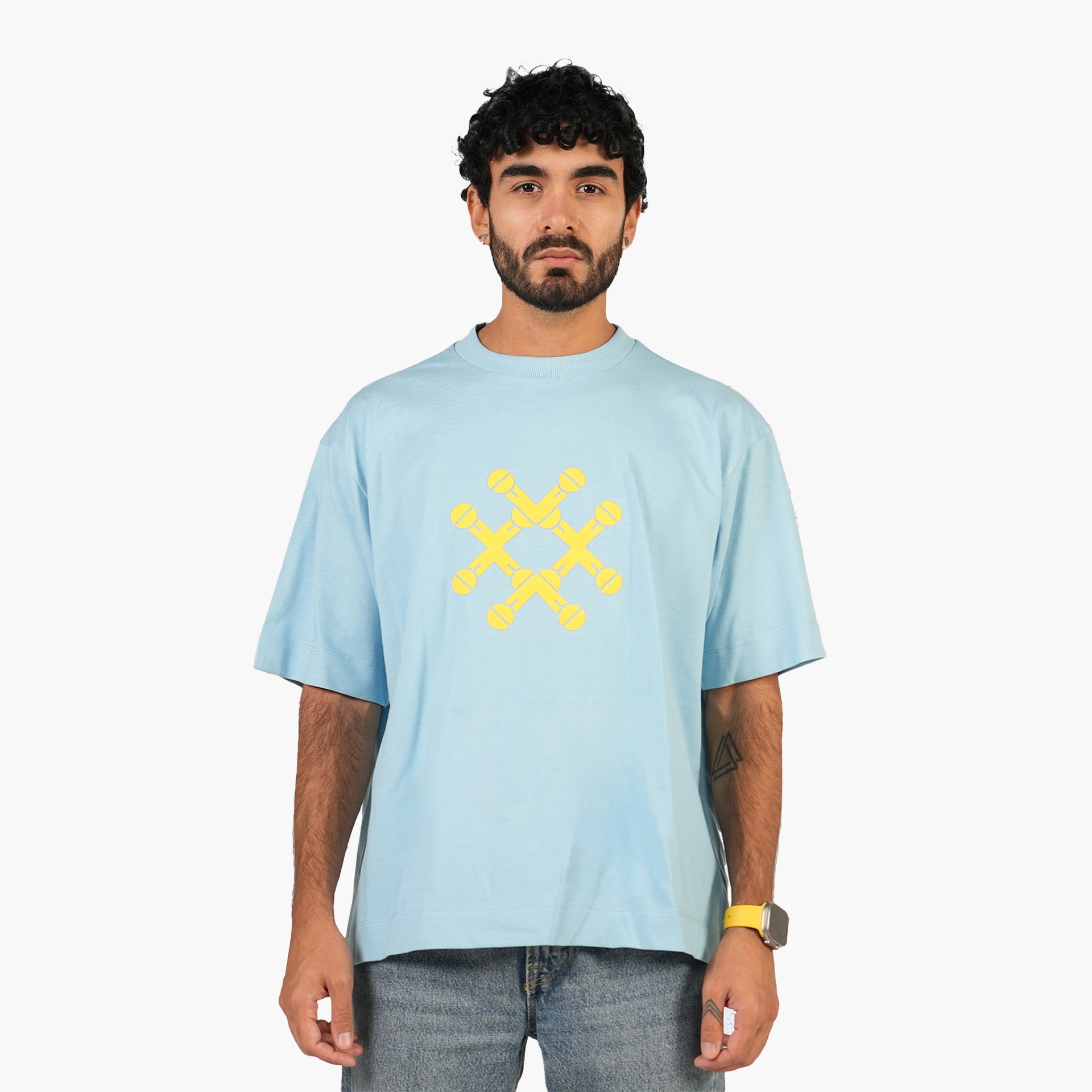 Unisex Light Blue Pop Vocal Vibes Oversized T-shirt - WiLLSPER