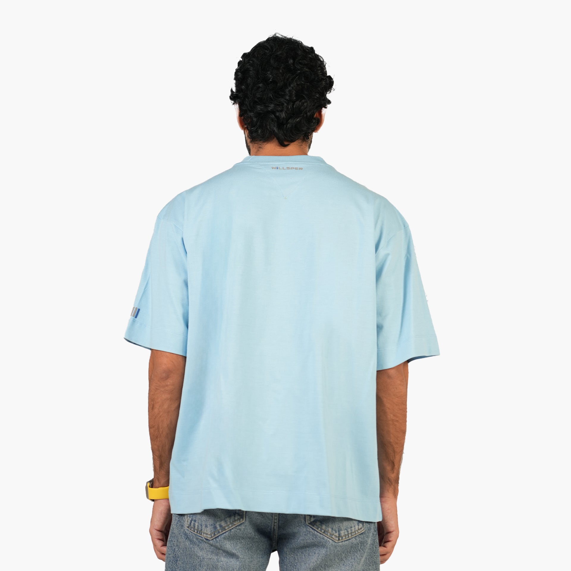 Unisex Light Blue Pop Vocal Vibes Oversized T-shirt - WiLLSPER