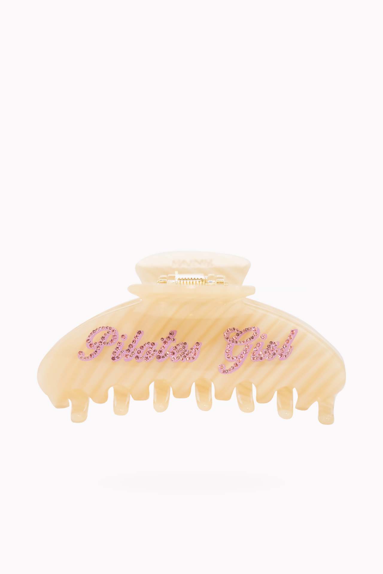 Beige Pilates Girl Glitter Hair Claw Clip by Faine
