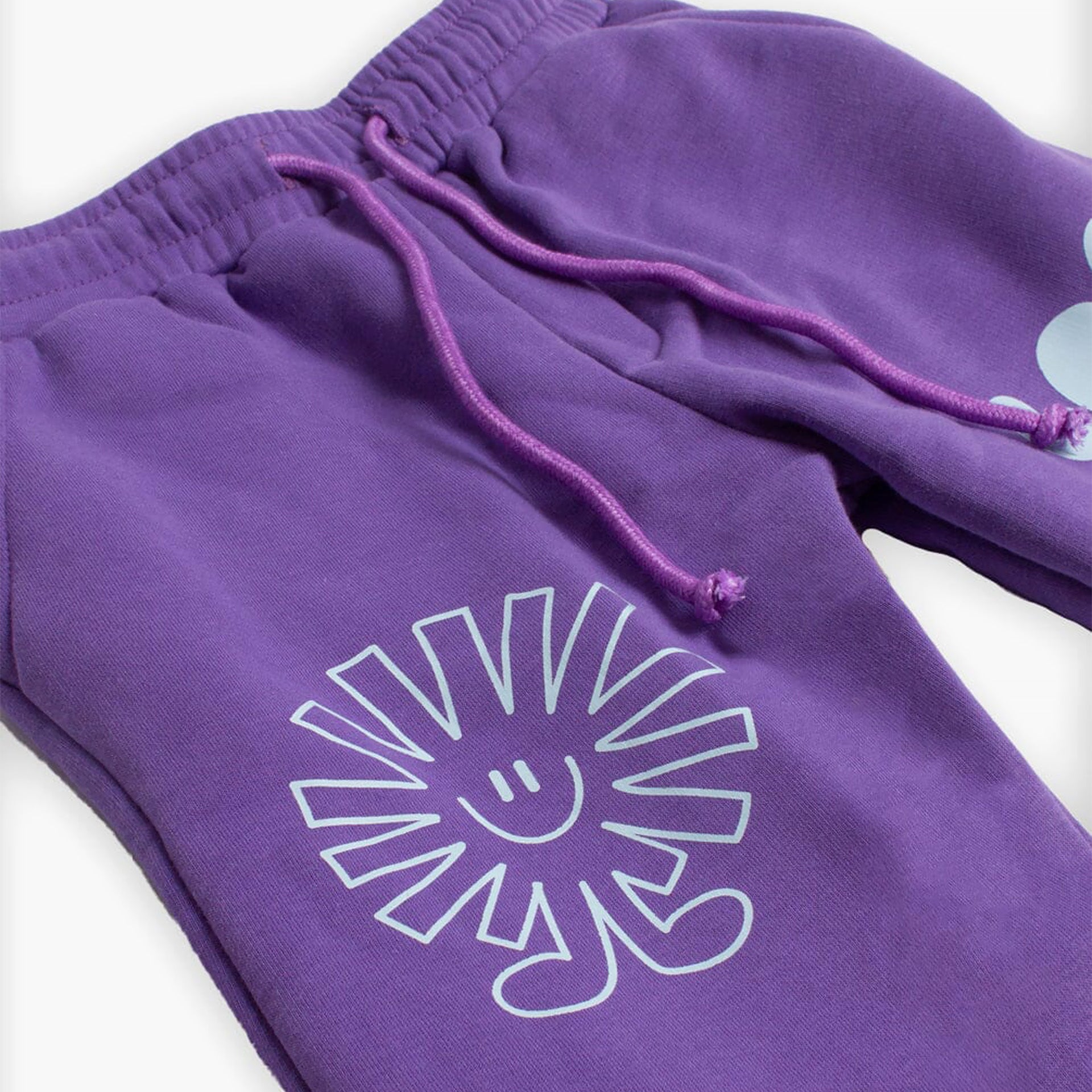 Kids Purple Printed Swants By In Your Shoe