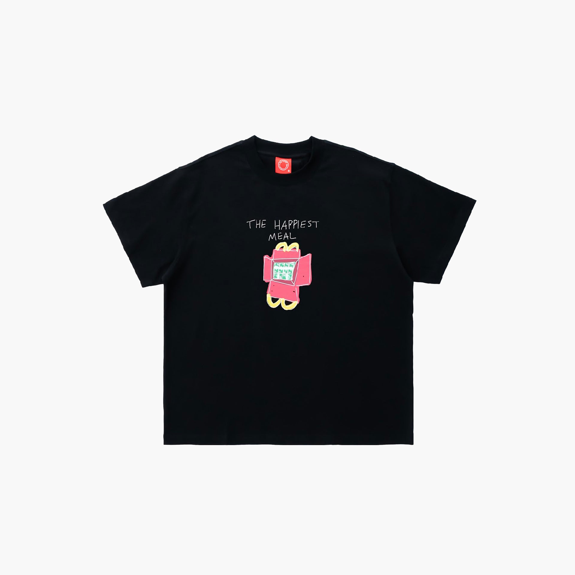 Unisex Black "Happiest Meal" T-shirt by Re Live