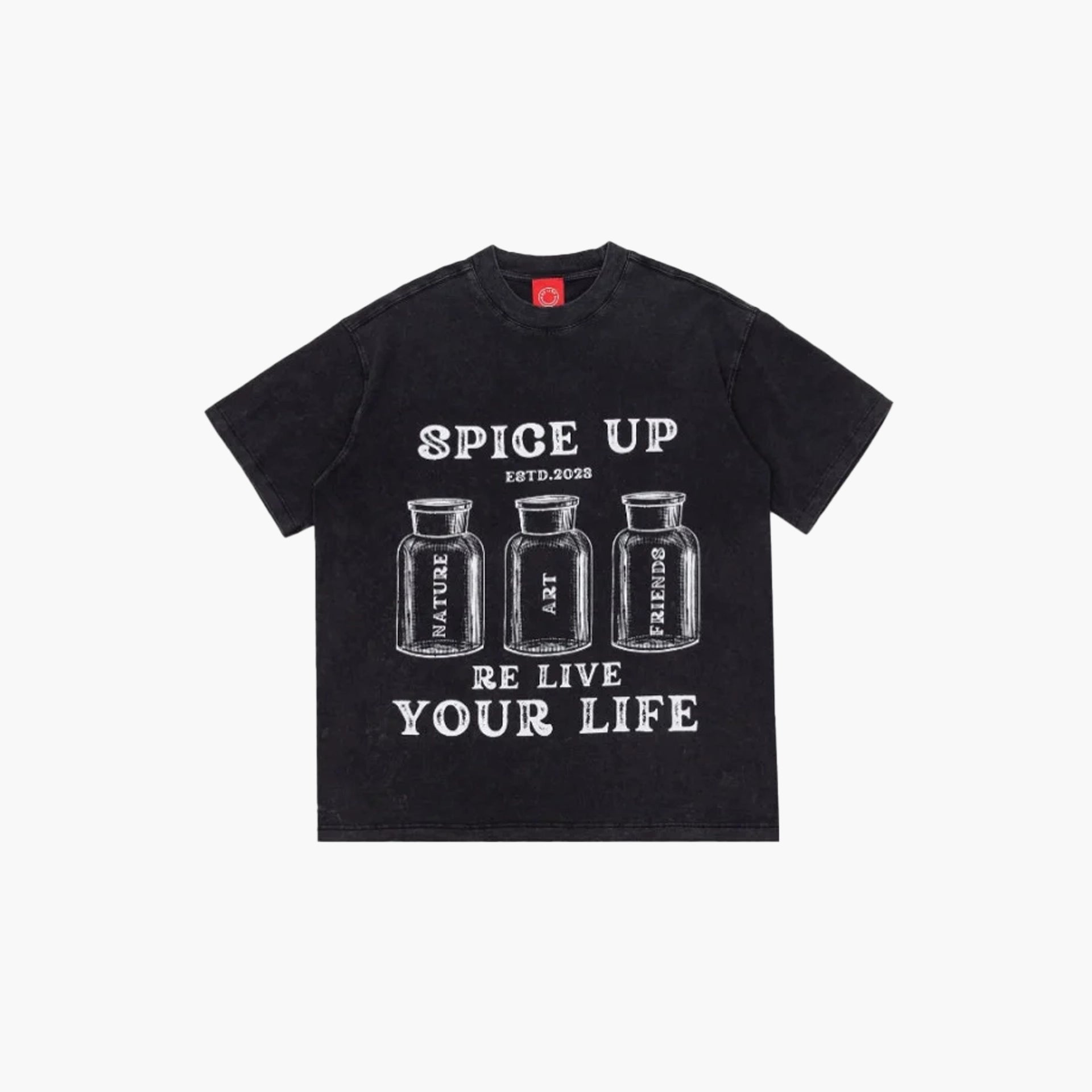 Unisex Black "Spice Up" T-shirt by Re Live