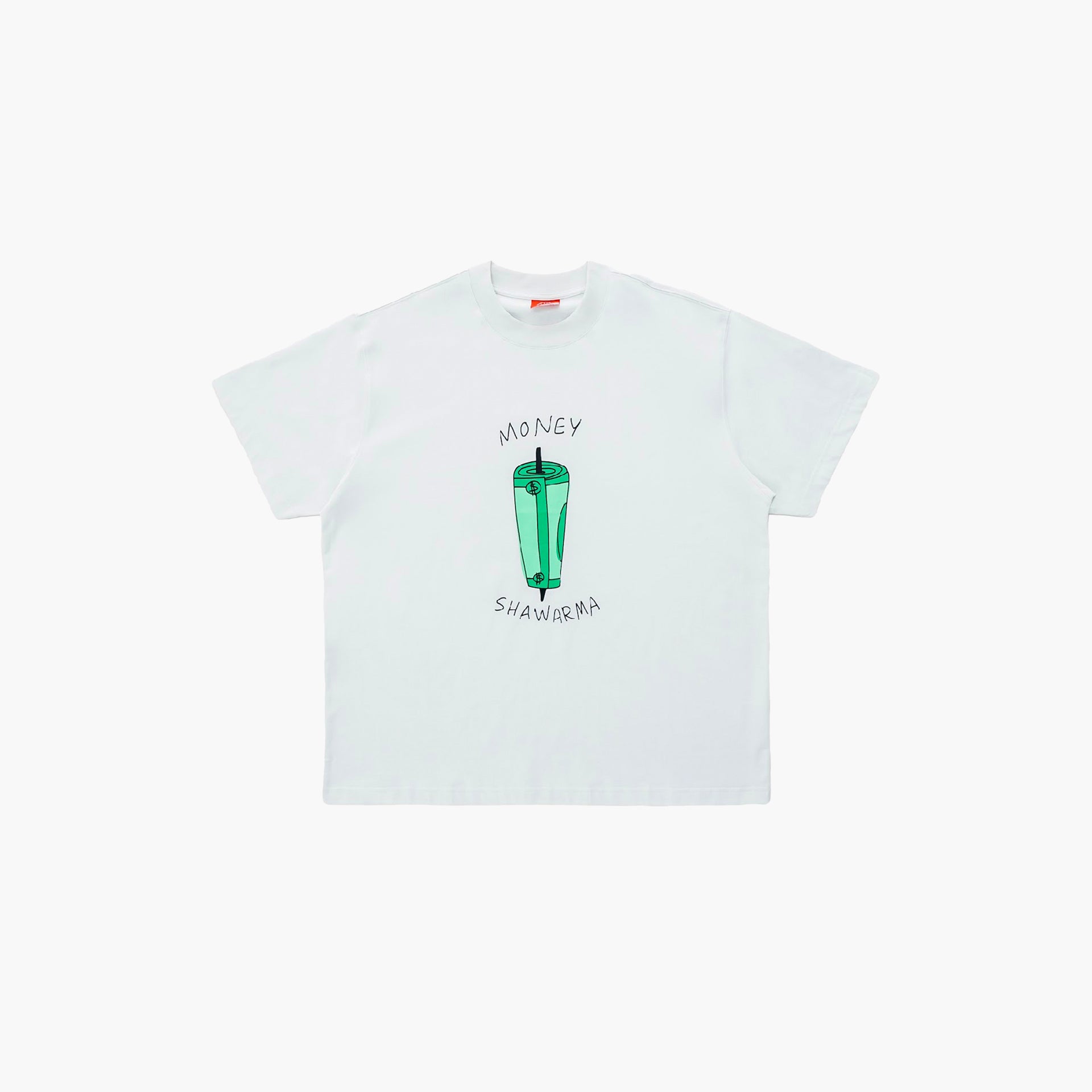 Unisex White "Money Shawrma" T-shirt by Re Live