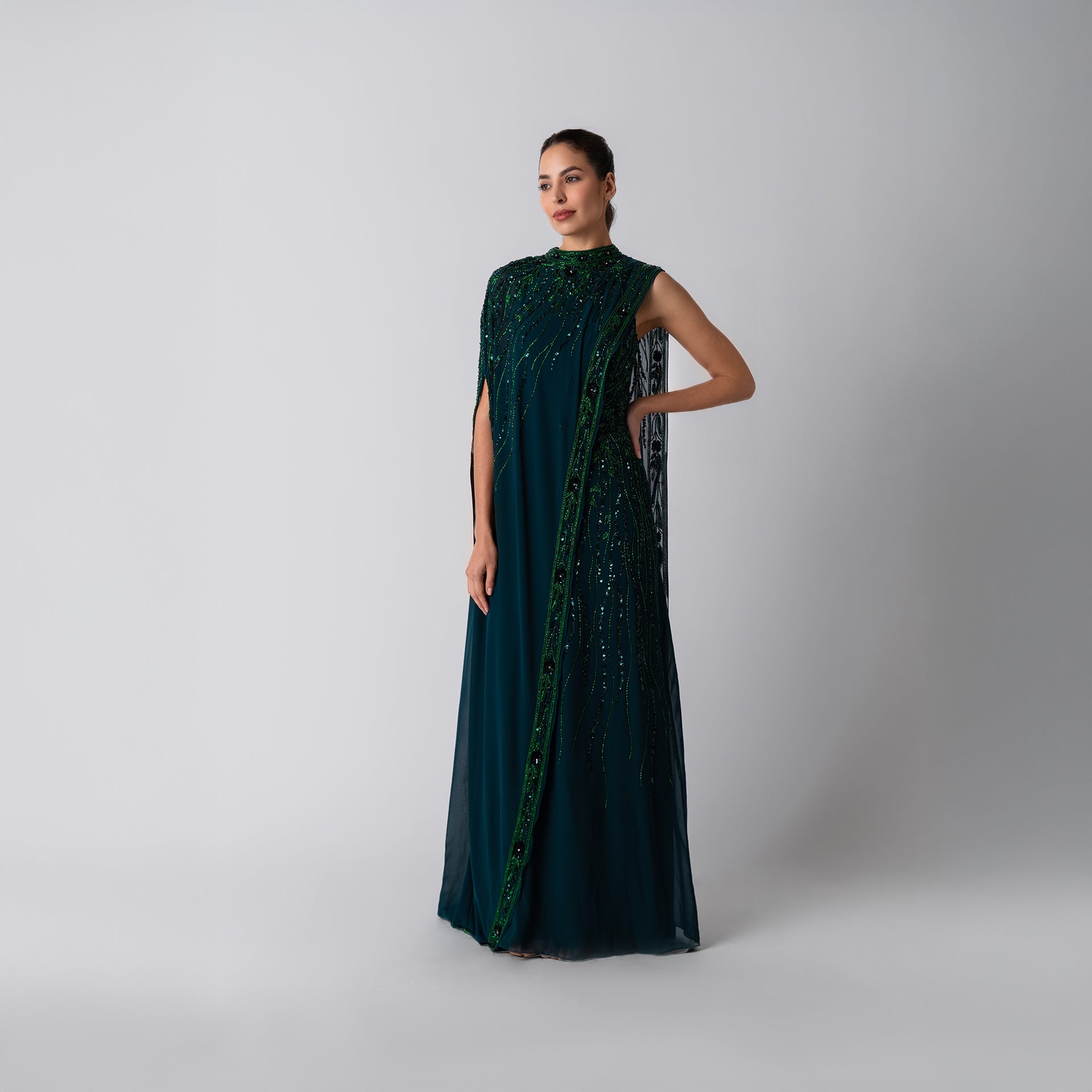 Green Lara Gown by Raishma