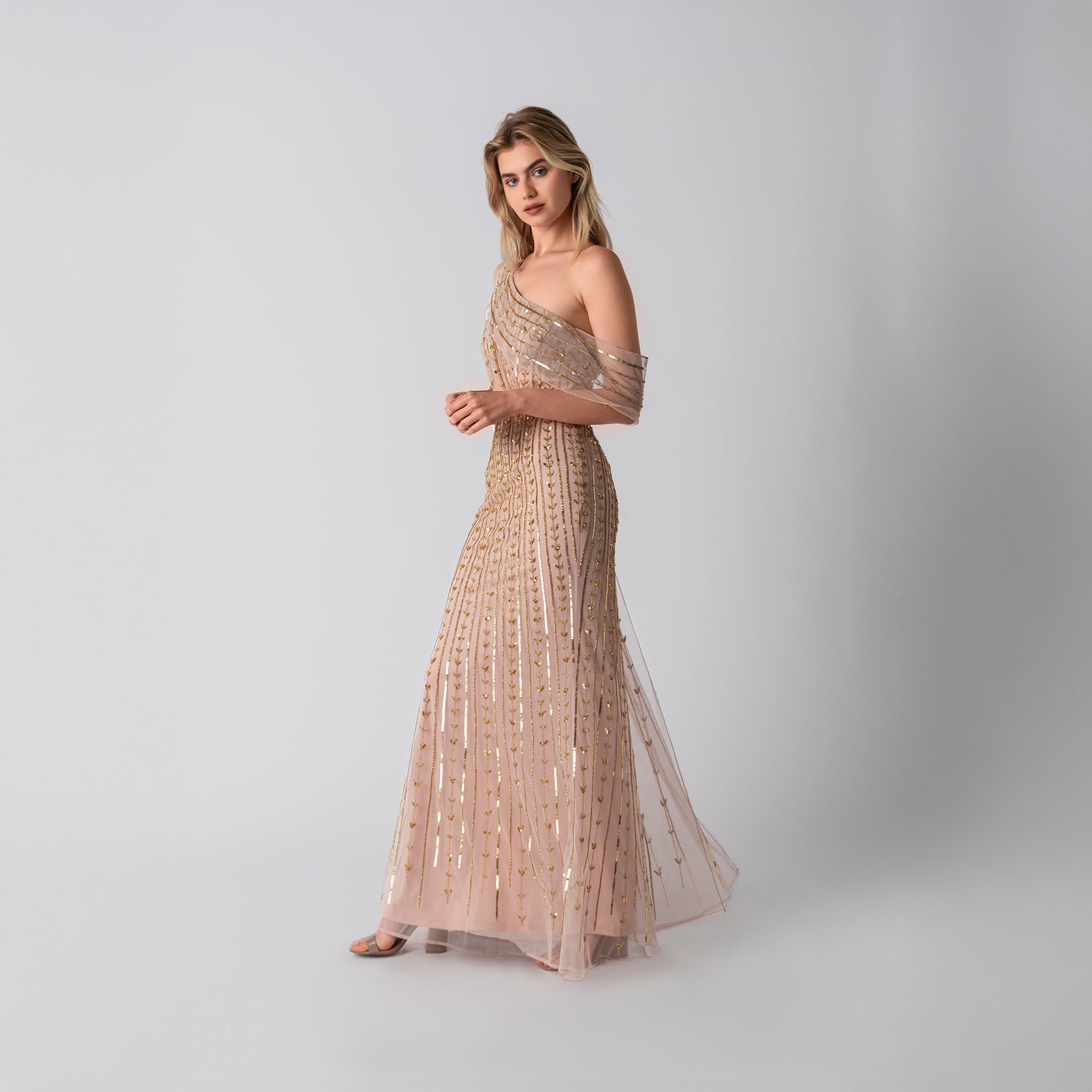 Beige Ella Gown by Raishma