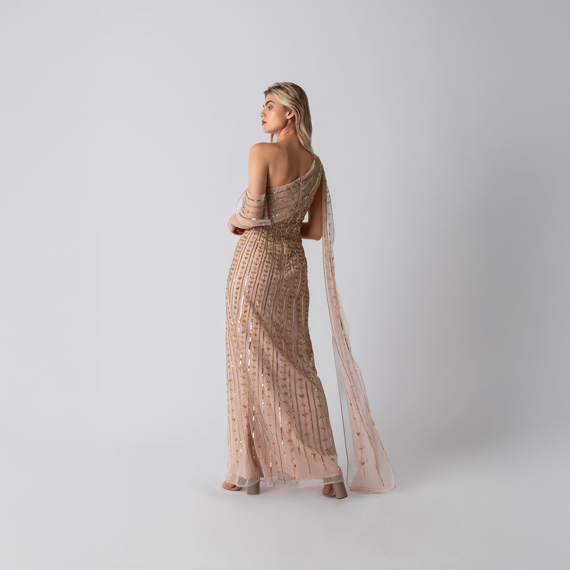 Beige Ella Gown by Raishma