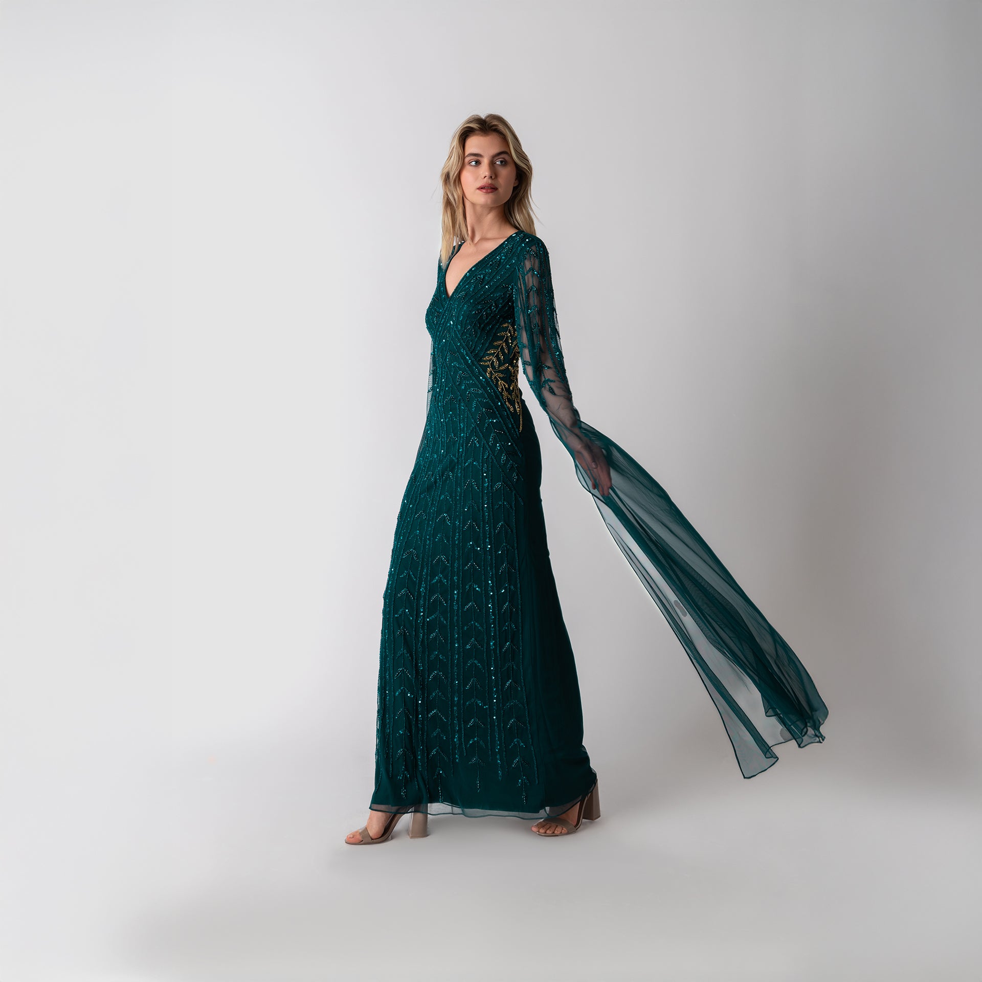 Green Ariella Gown by Raishma