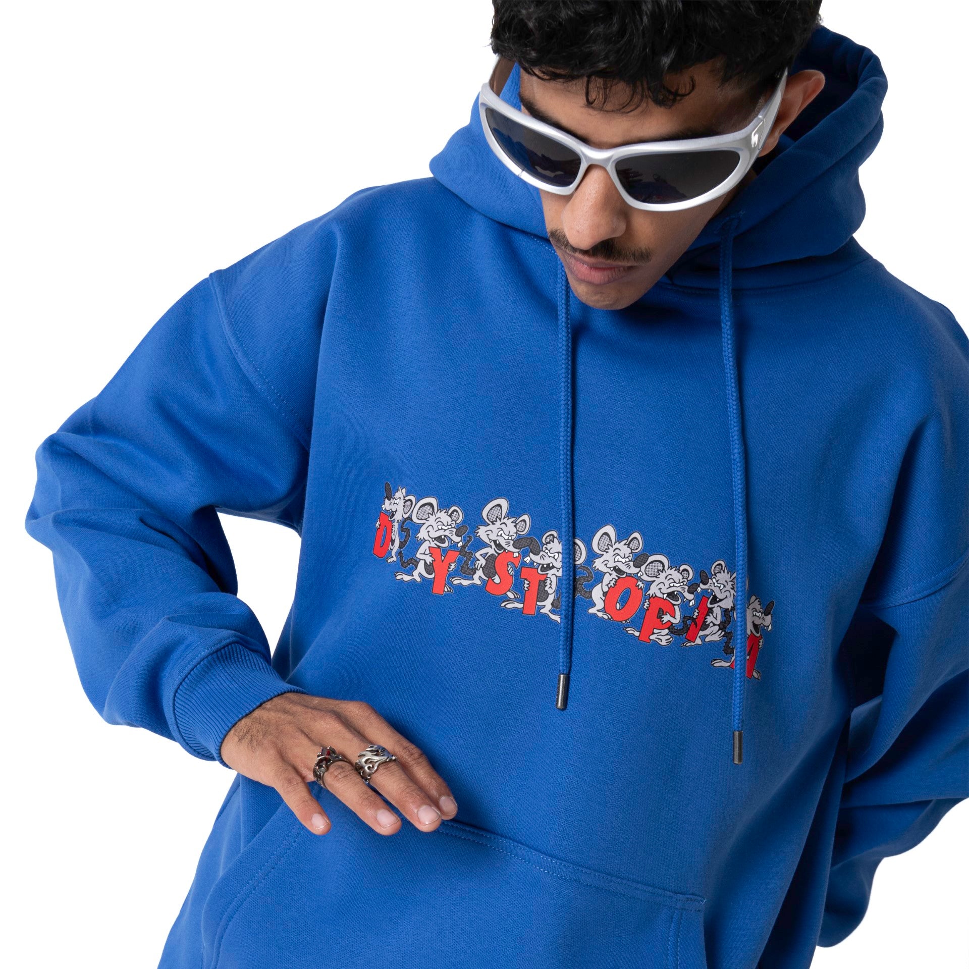 Unisex Blue Rats Hoodie by Dystopia