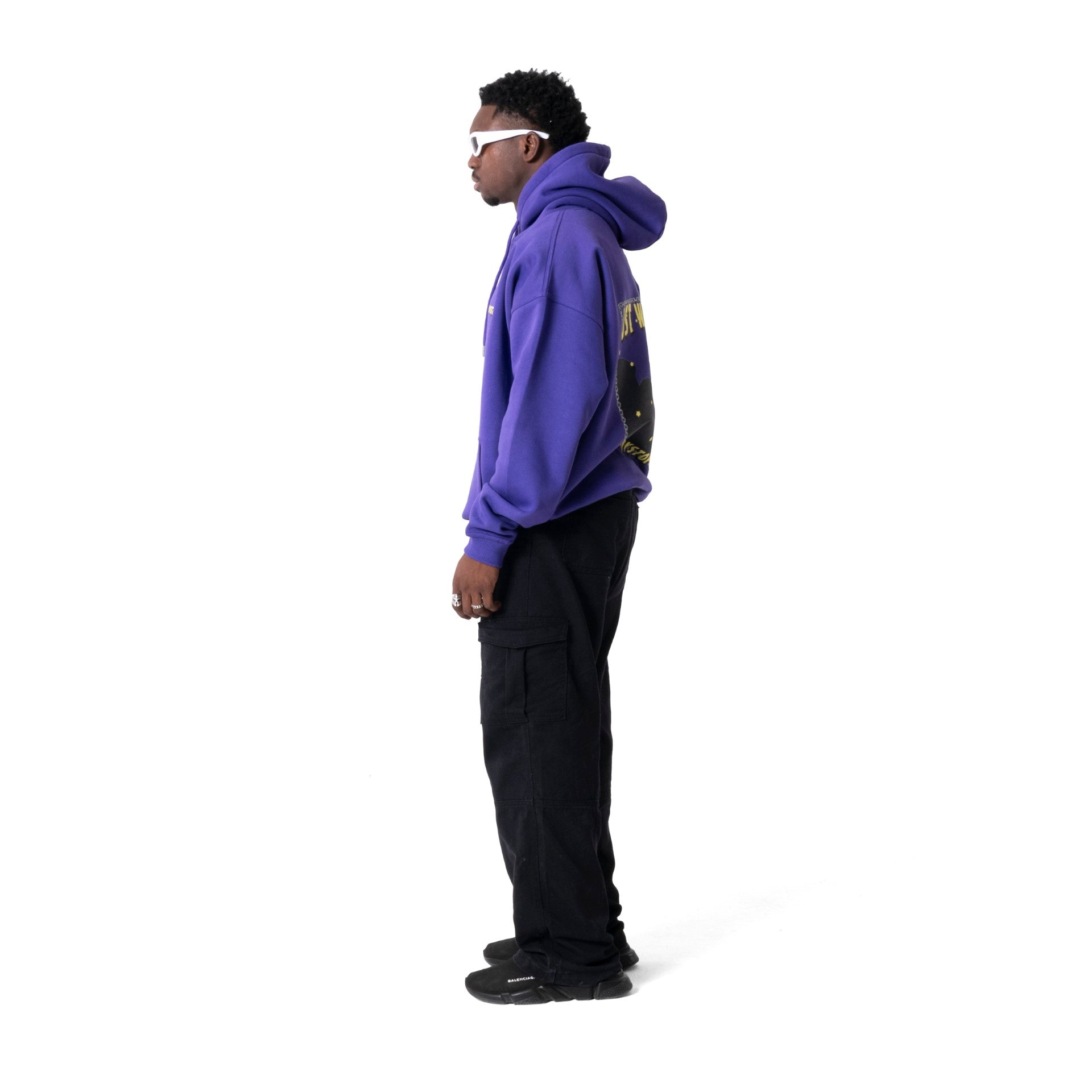 Unisex Purple "JUST WANNA ROCK" Hoodie by Dystopia