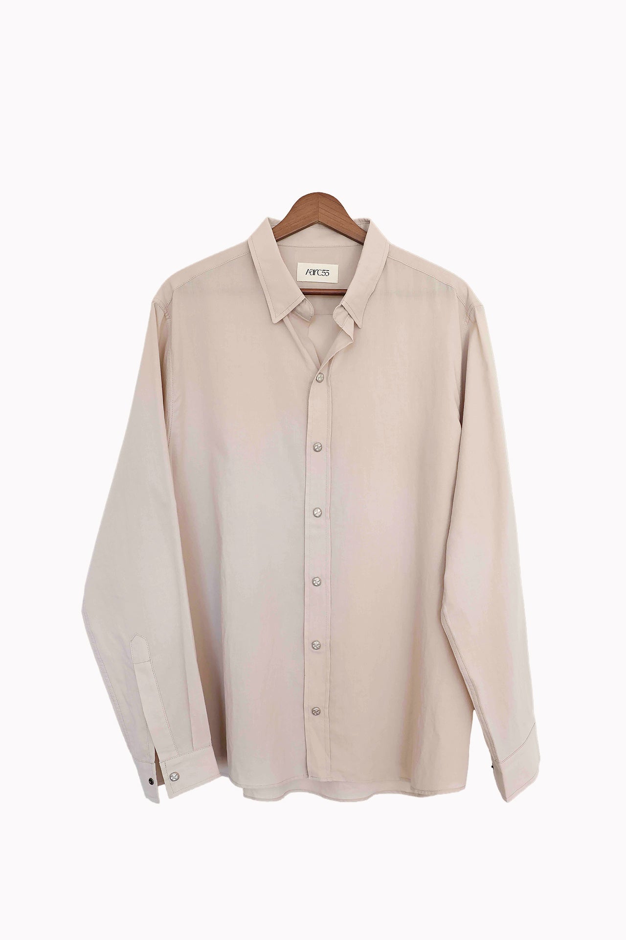 Beige Soft Shirt with Custom Snap Buttons by AARC55