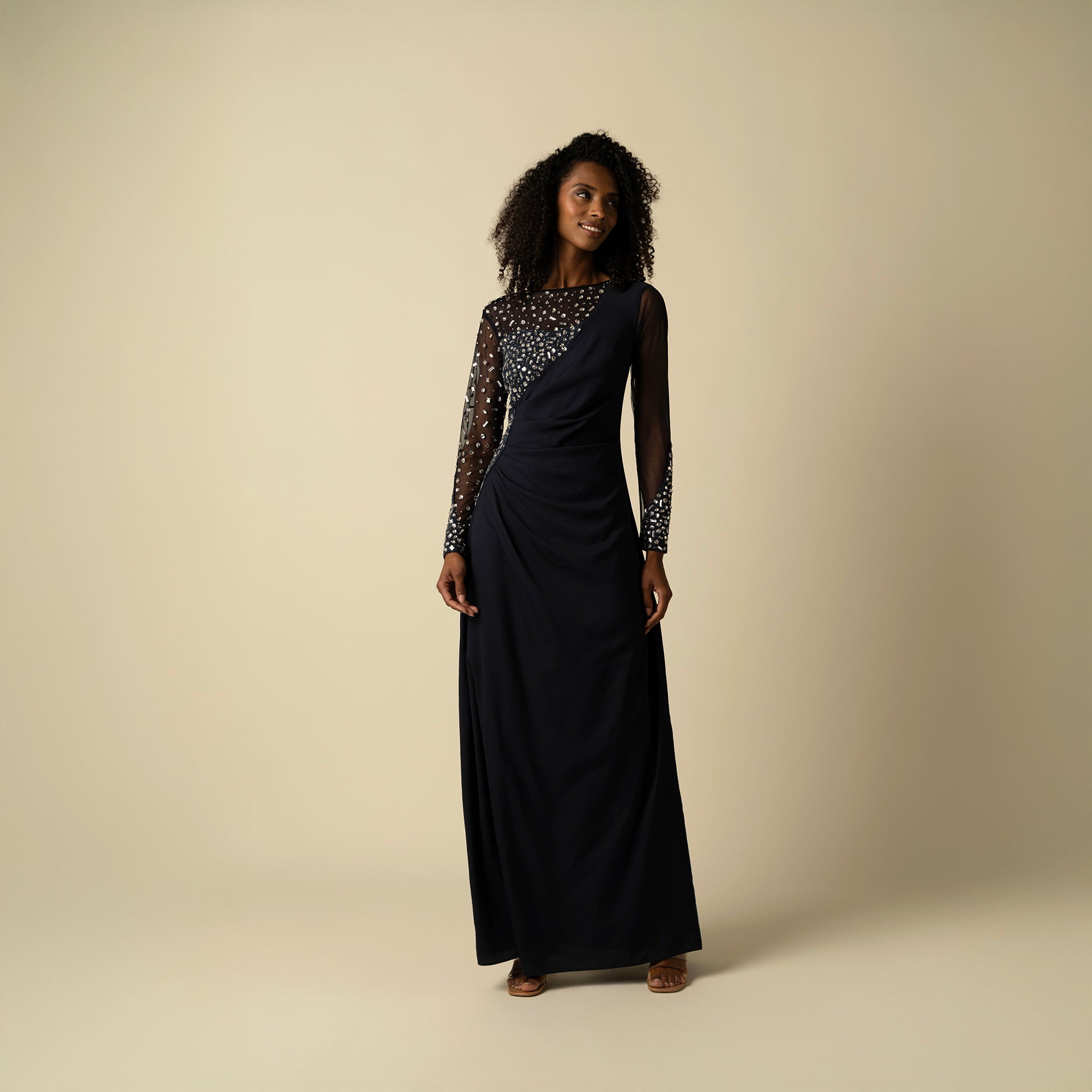 Navy Blue Cyra Gown by Raishma