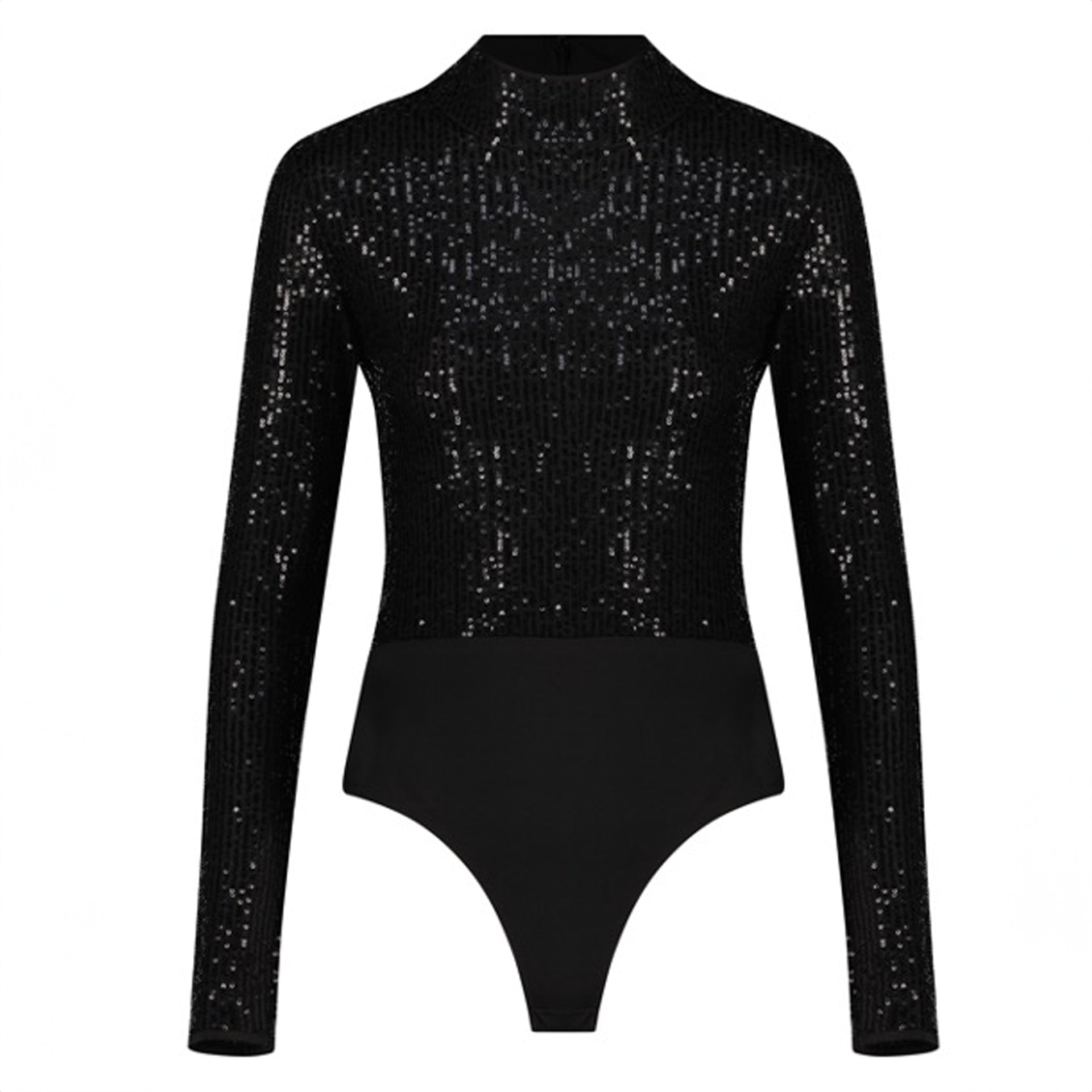 Black Sequins Body Suit by Lili Blanc