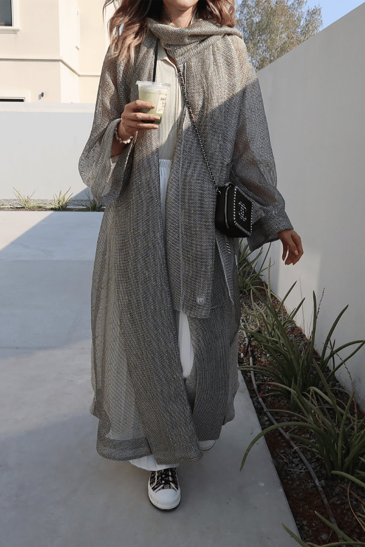 Gray Shine Abaya by F.Lounge