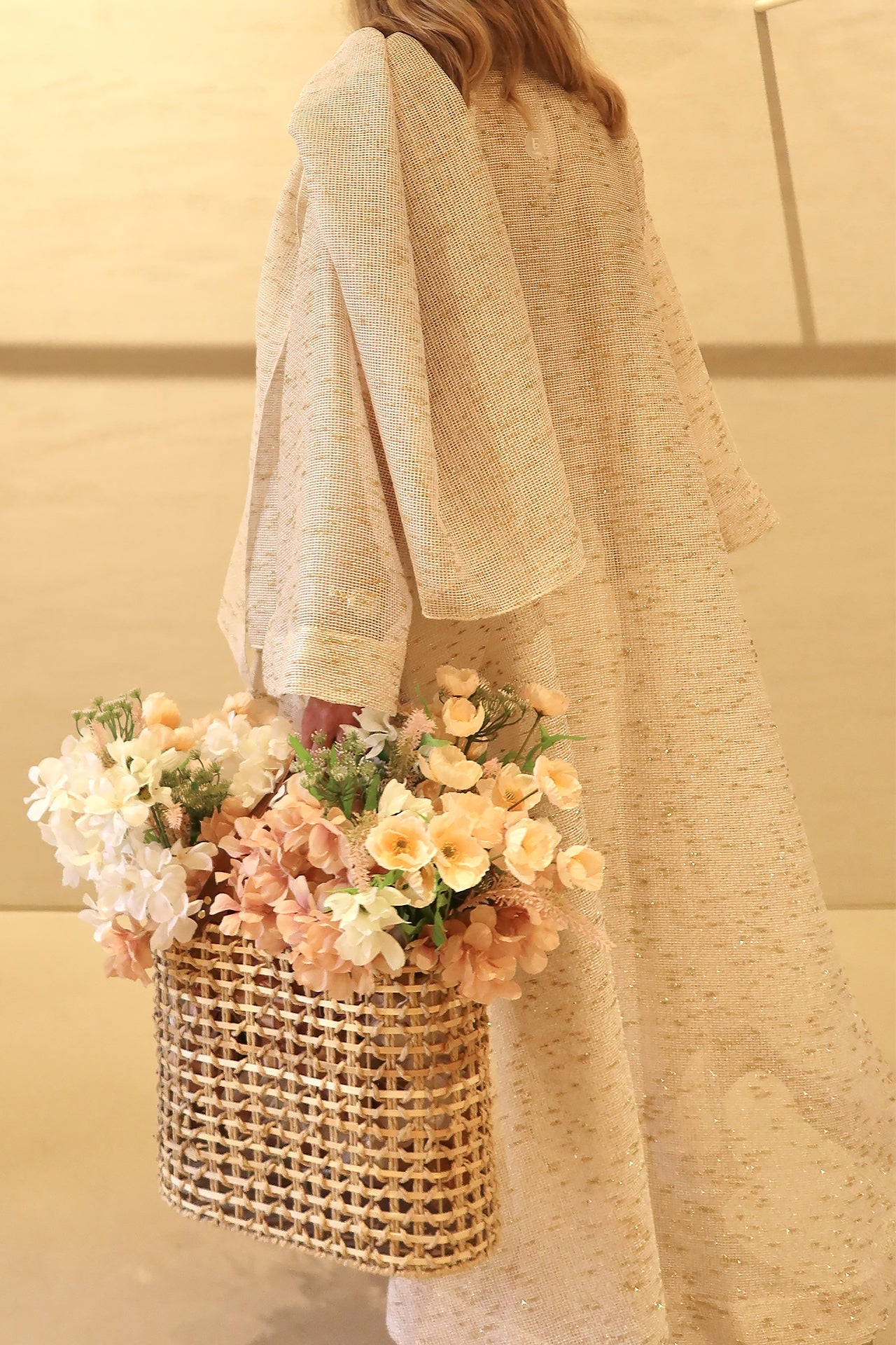 Beige Shine Abaya by F.Lounge