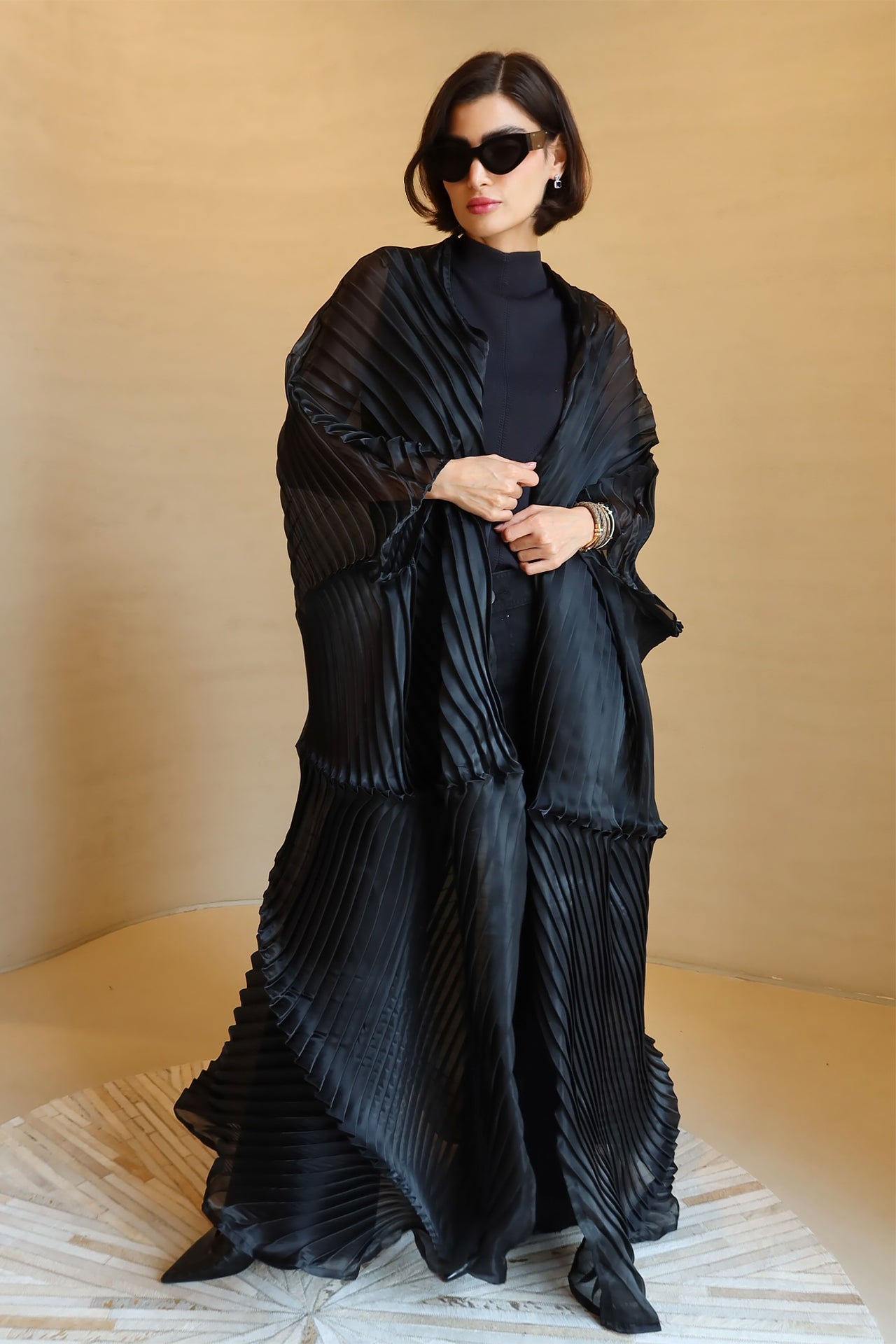 Black Spider Silk Abaya by F.Lounge