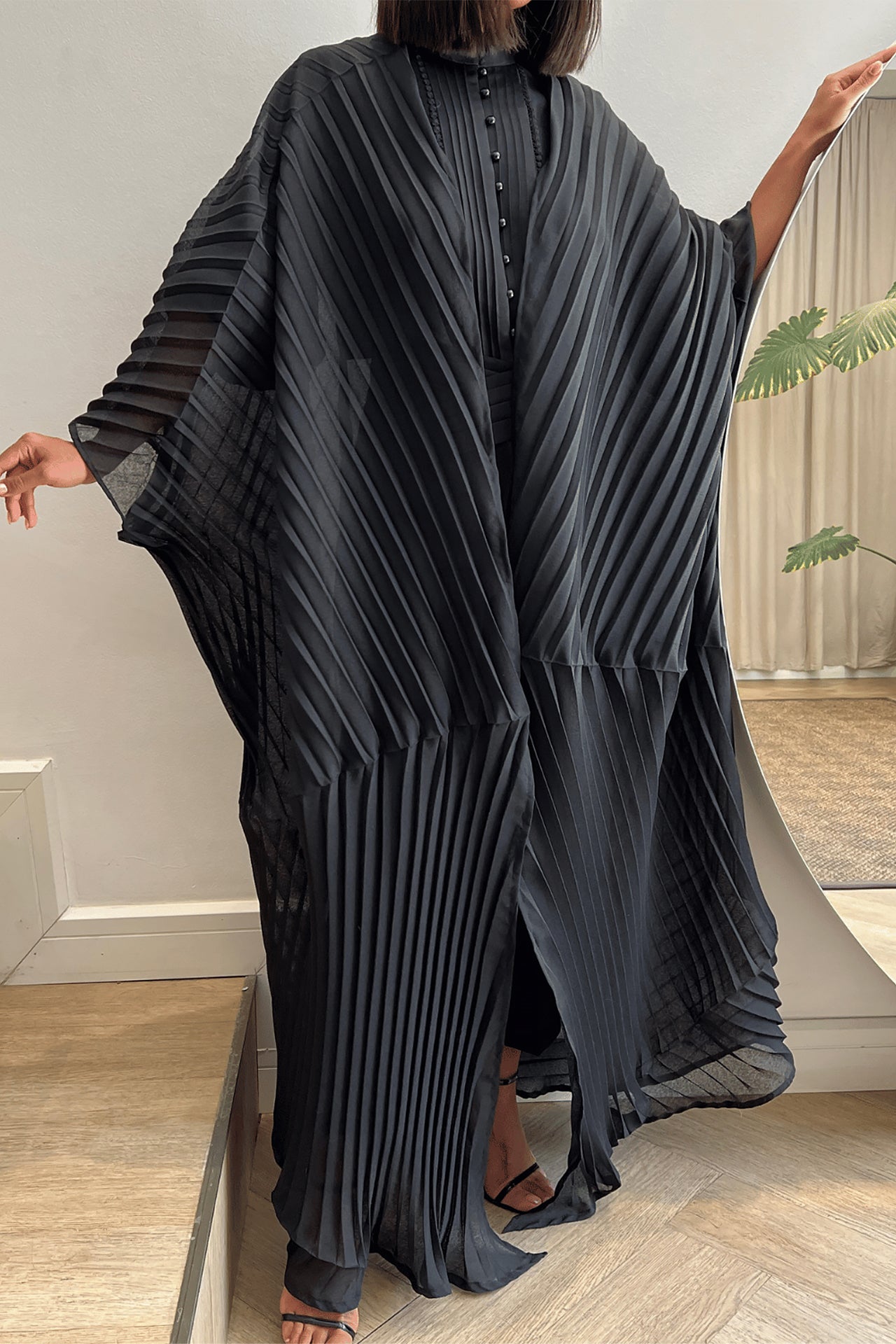 Black Spider Silk Abaya by F.Lounge