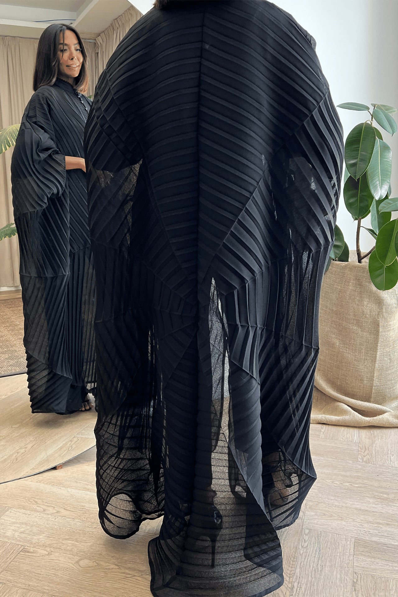 Black Spider Silk Abaya by F.Lounge