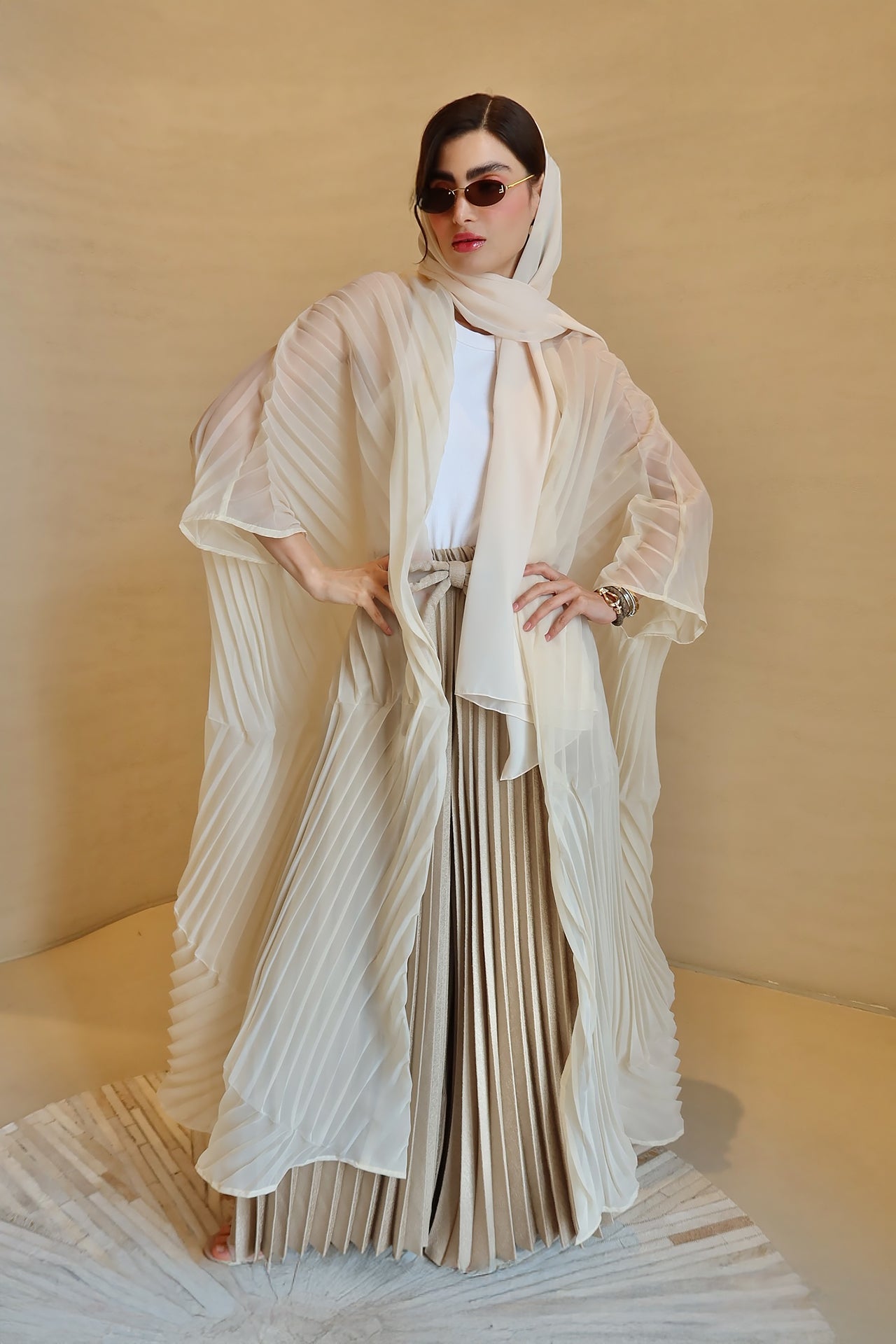 White Spider Silk Abaya by F.Lounge