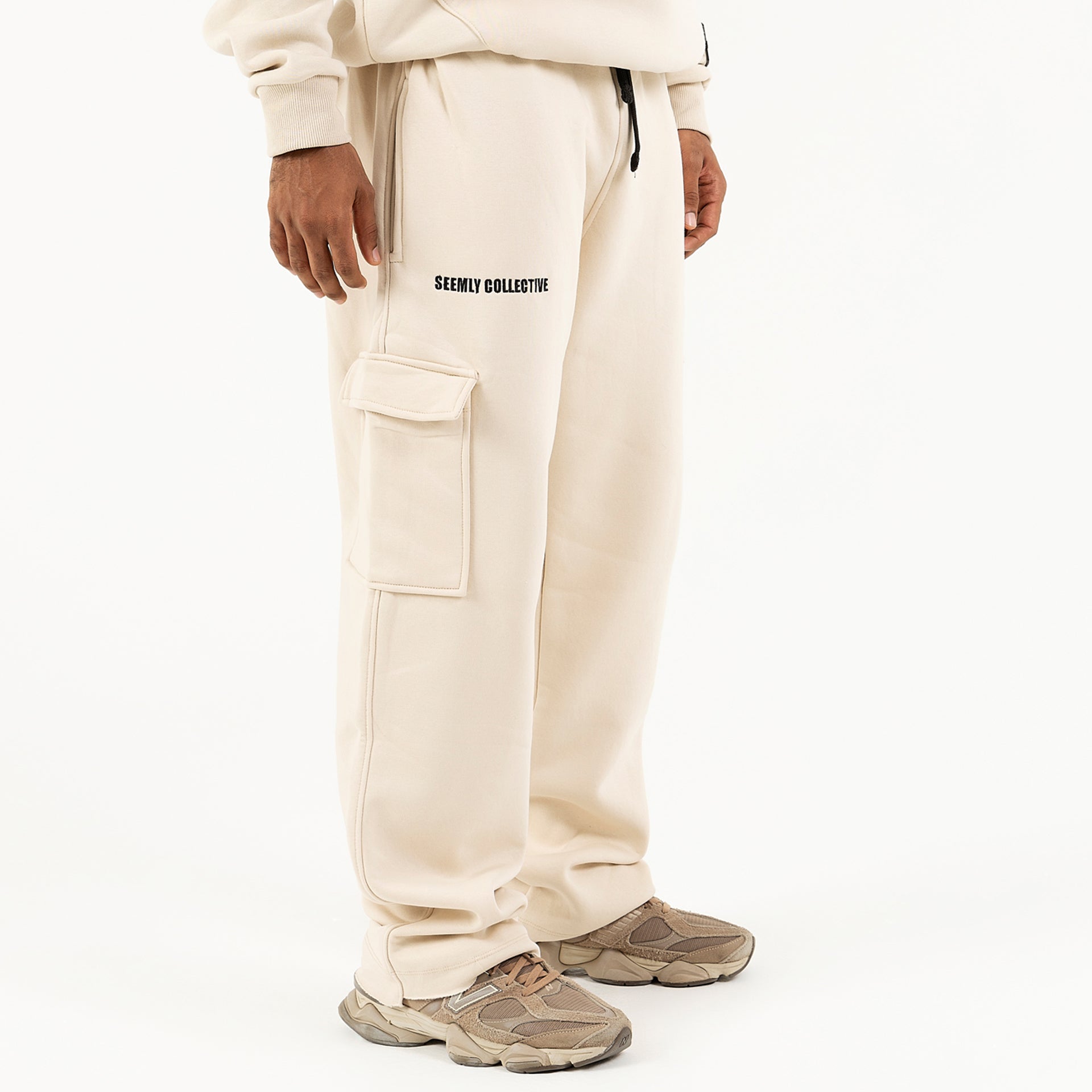 Unisex Beige SC Sweatpants by Seemly