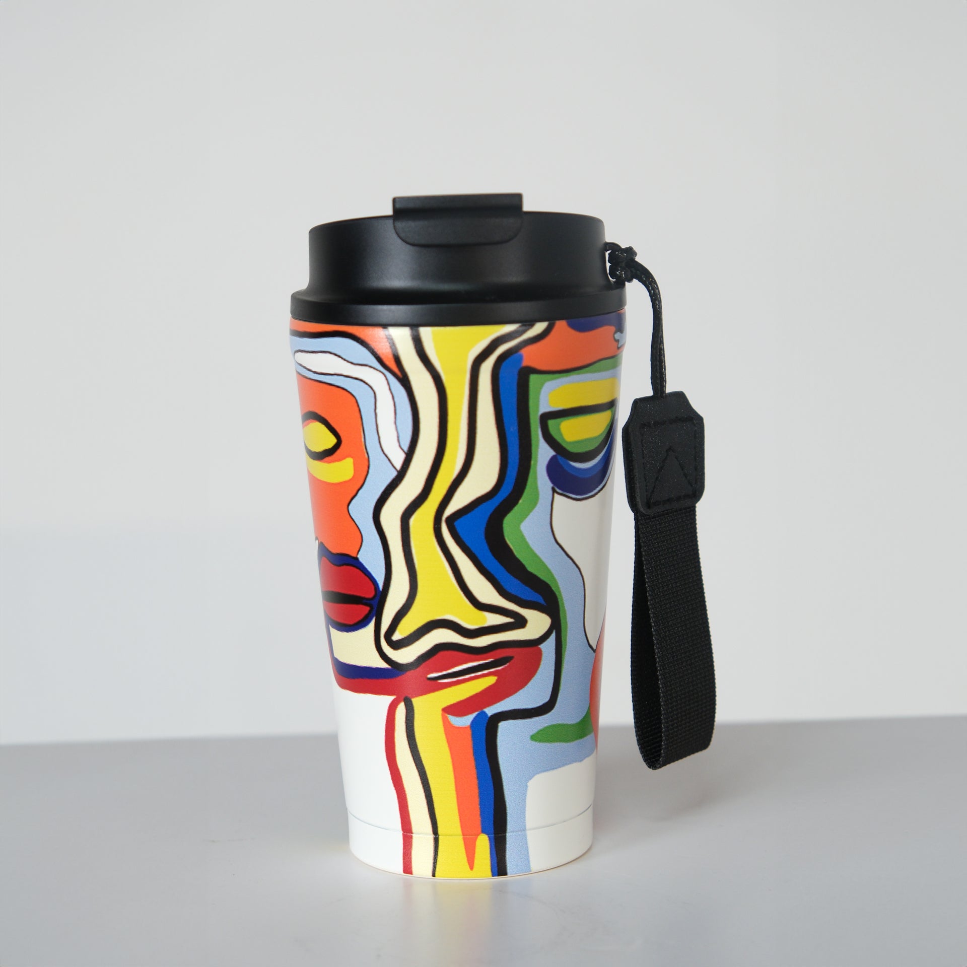 Stainless Steel 450ml Mug with Colorful Abstracts by Belyatchou