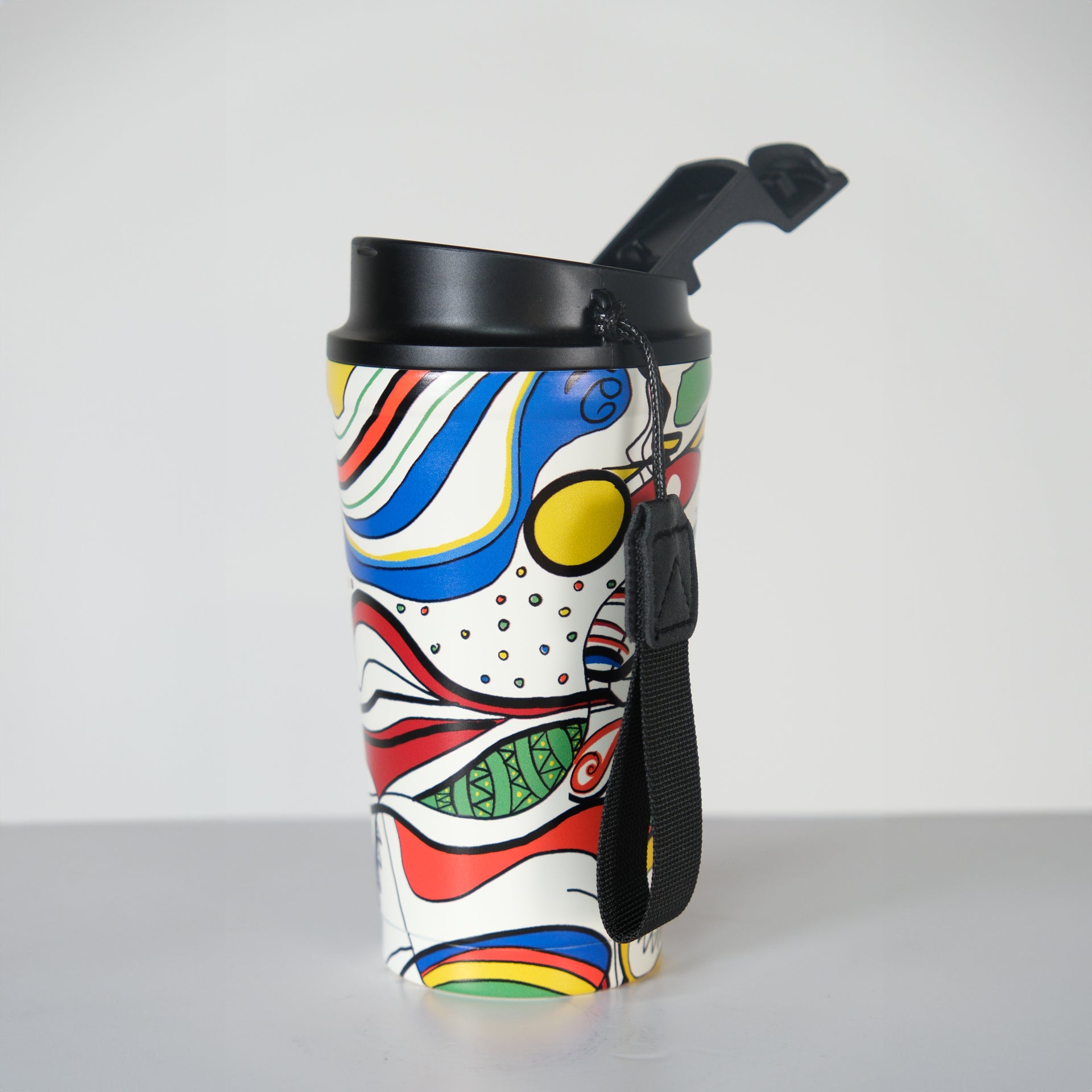 Stainless Steel 450ml Mug with Colorful Design by Belyatchou