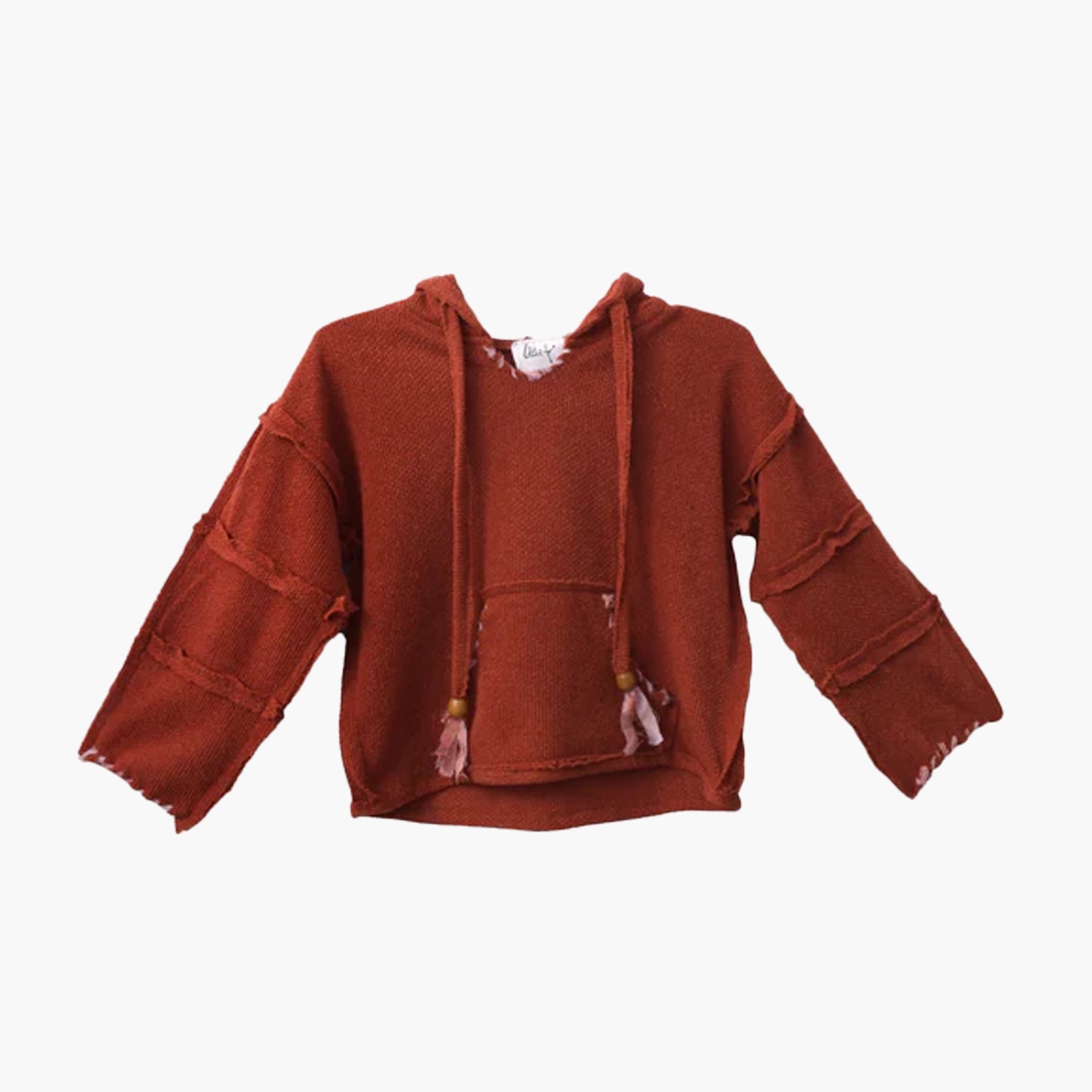 Stitched Up Coziness Hoodie in Red Brick by FUFA