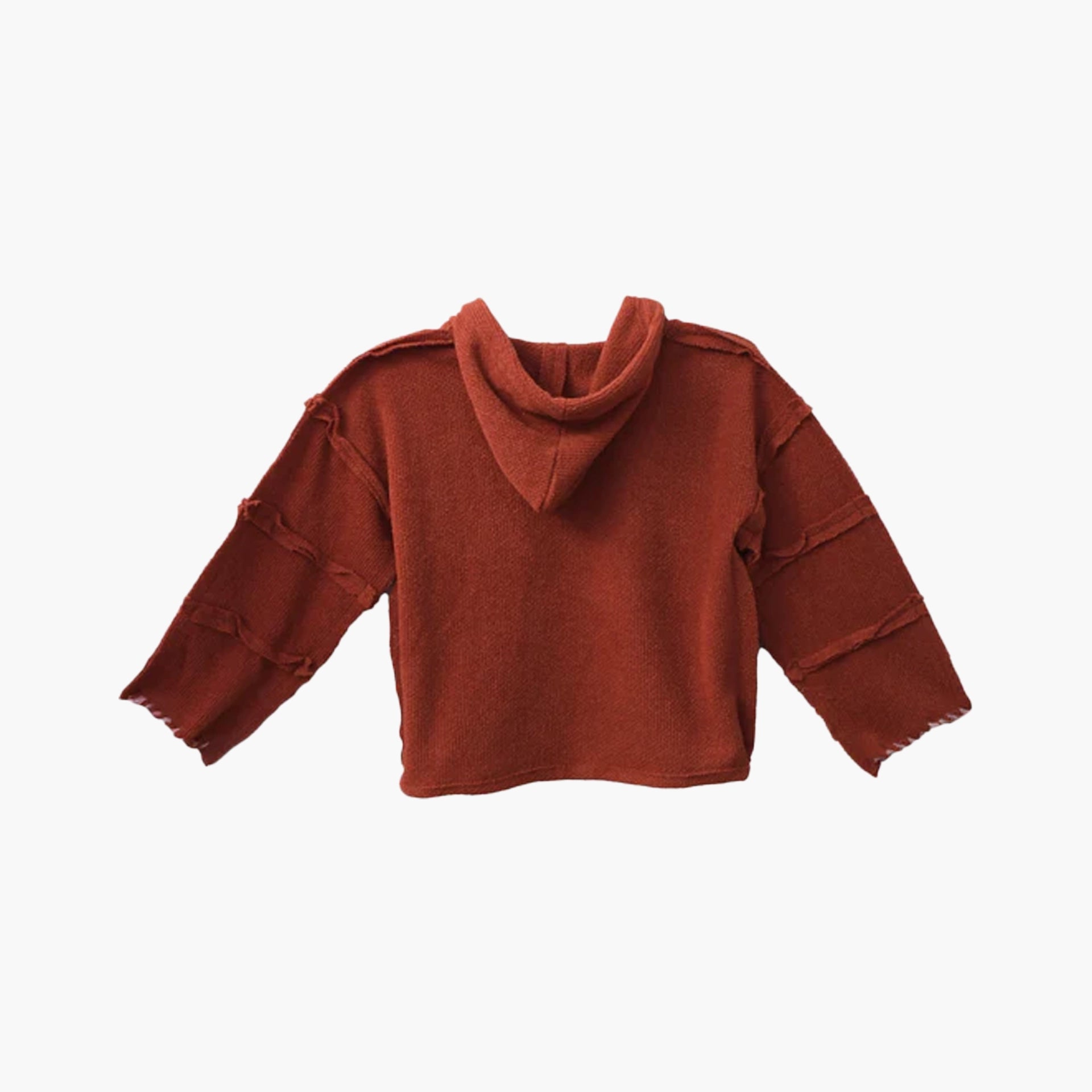 Stitched Up Coziness Hoodie in Red Brick by FUFA